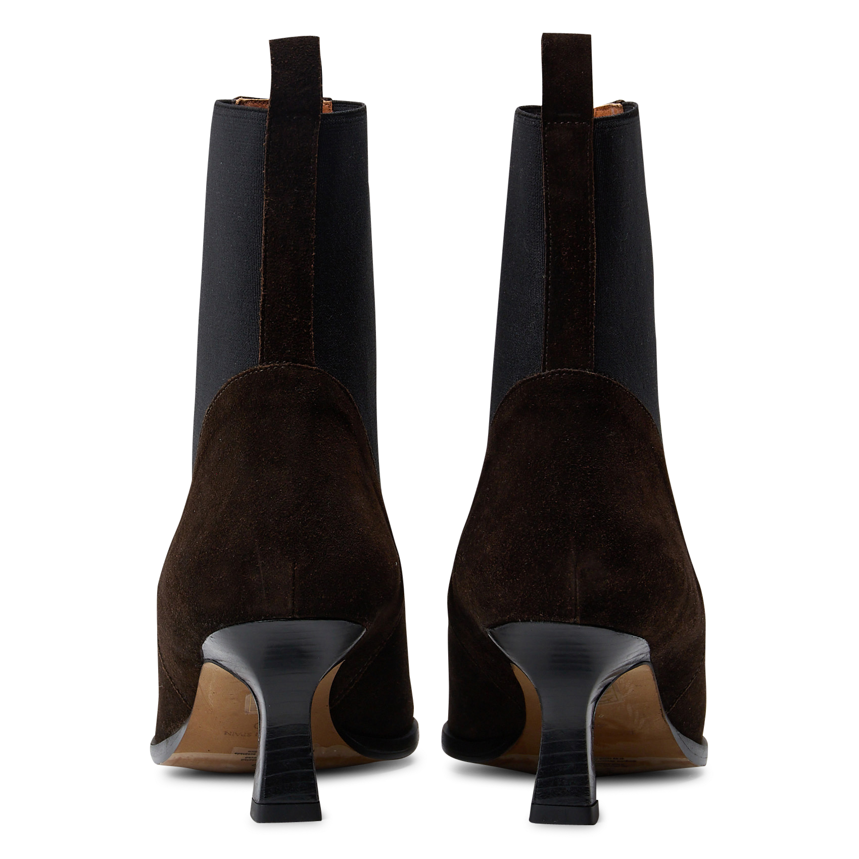 Bottines Chelsea à talons en cuir velours ANGEL ALARCON Marron