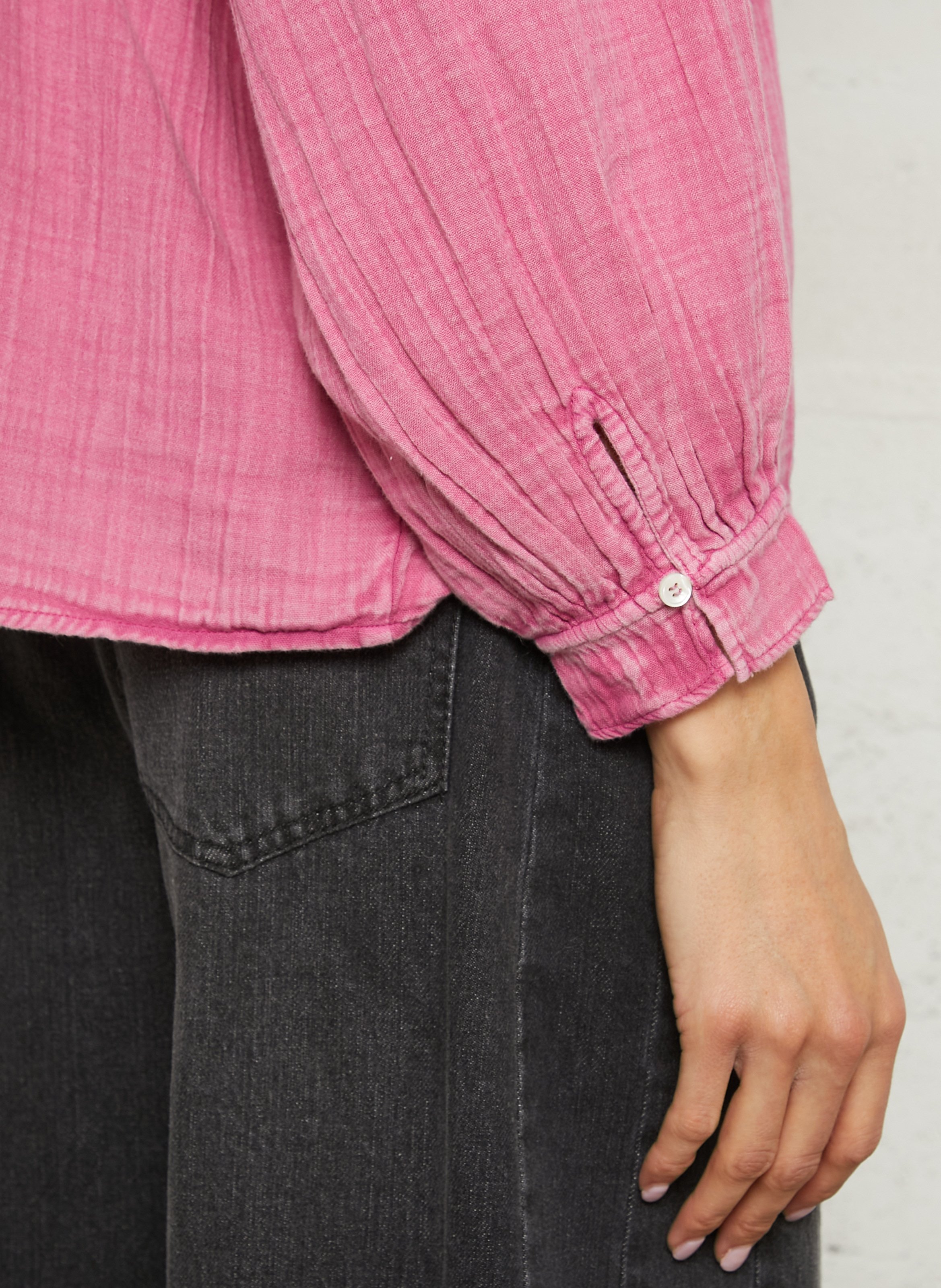 Blouse col V en coton LA PETITE ETOILE Rose