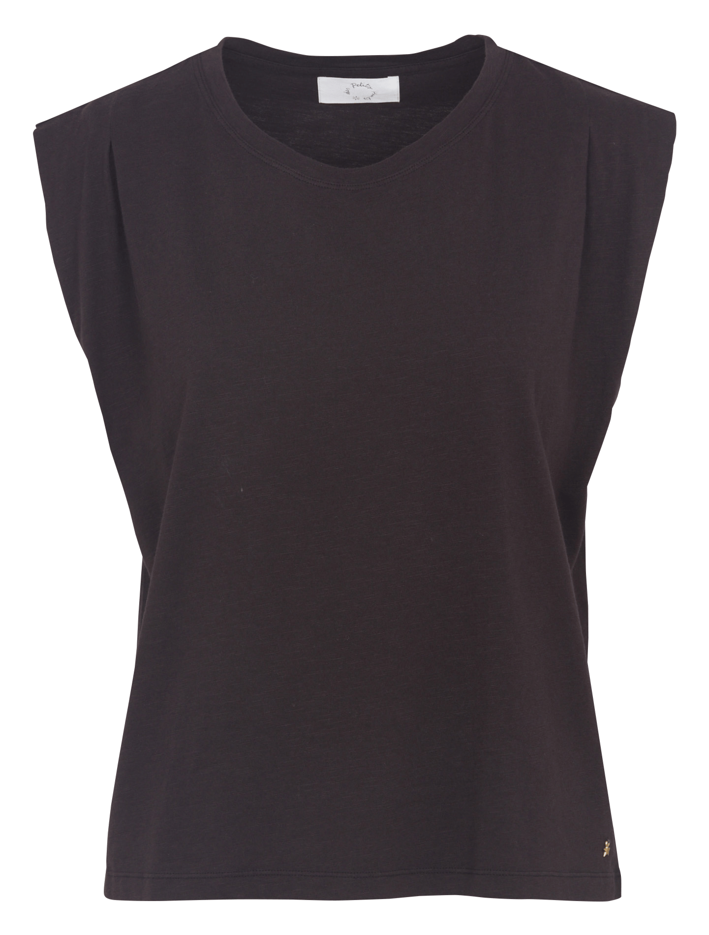 Wijdvallend mouwloos T-shirt van katoen Bruin