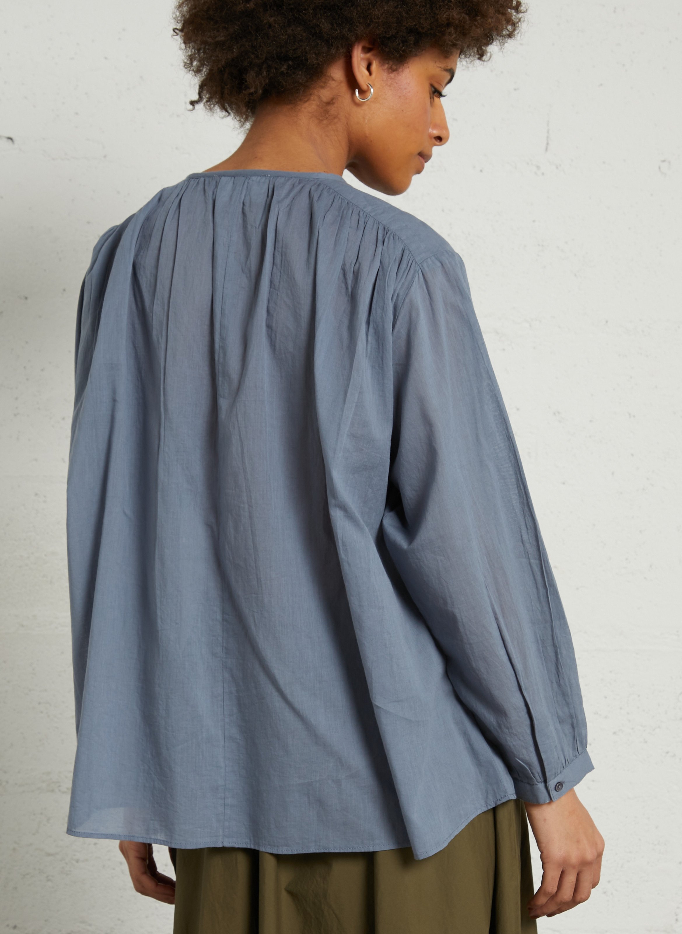 Loose-fit cotton blouse SUD EXPRESS Blue