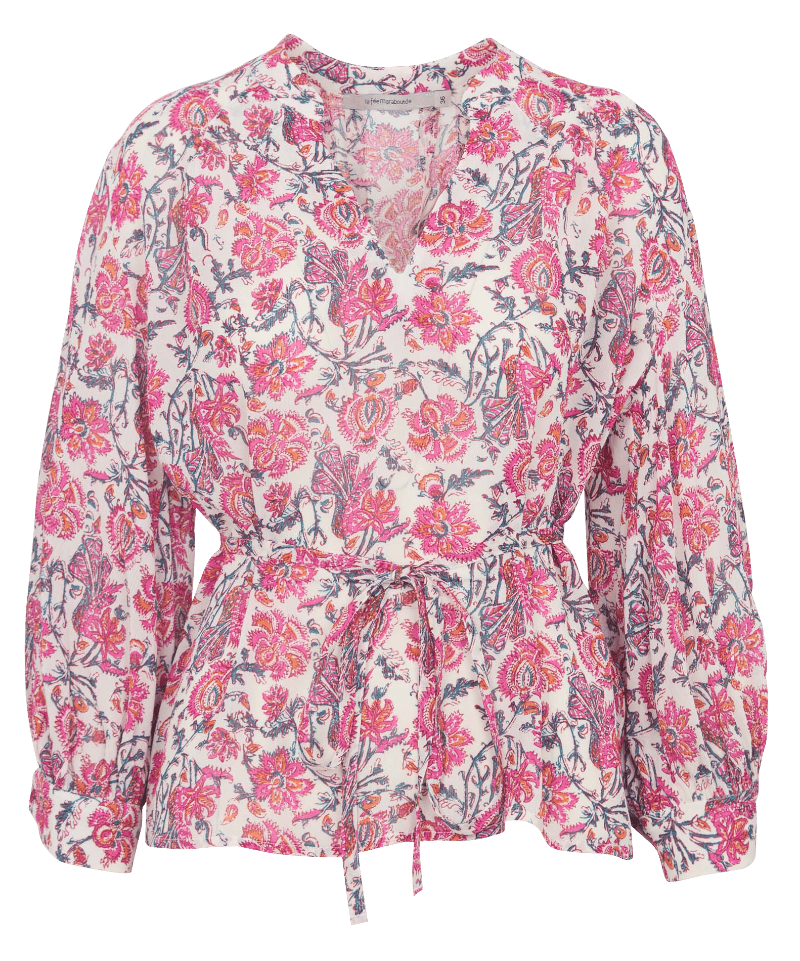 Top met tuniekhals en bloemenprint LA FEE MARABOUTEE