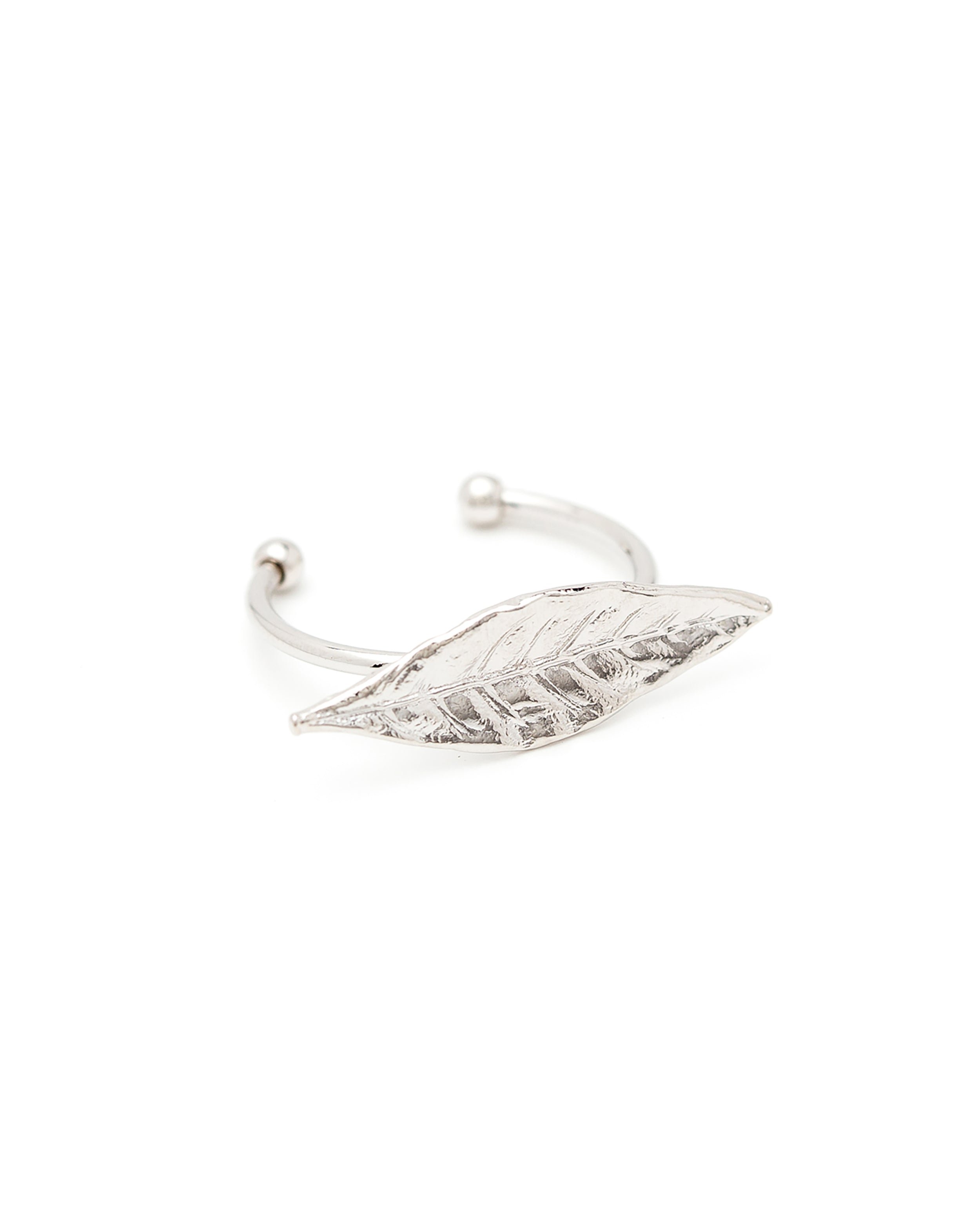 Silver-plated leaf ring MONSIEUR SIMONE
