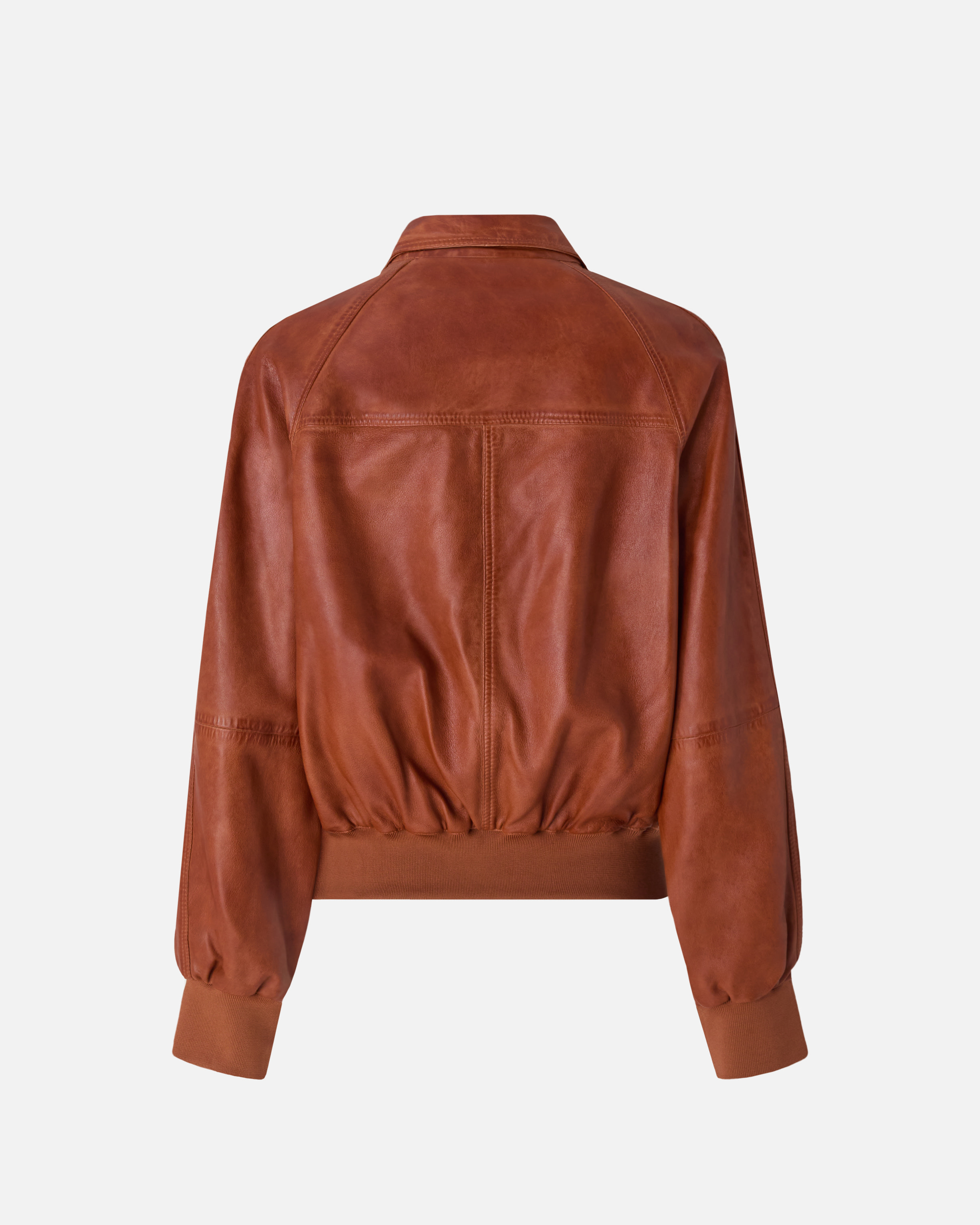 Vintage leather bomber jacket White