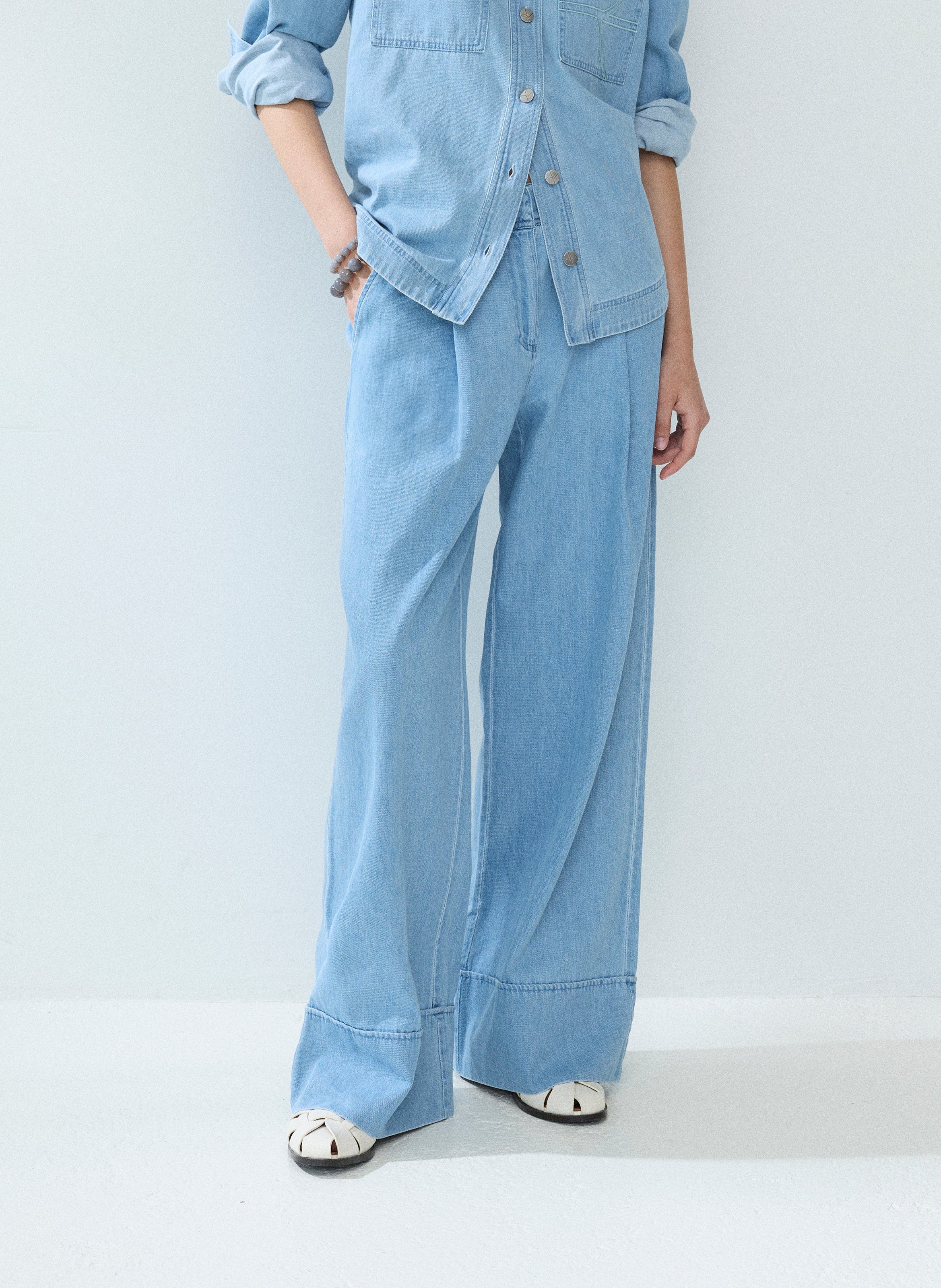 Weite Denim-Hose ROUGE EDIT Blau