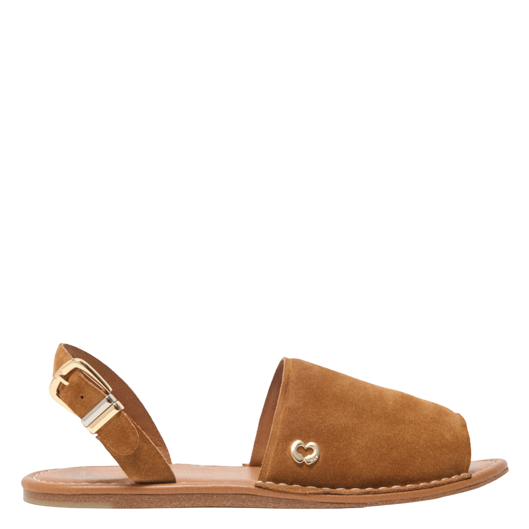 Flat soft leather sandals MAJE Beige