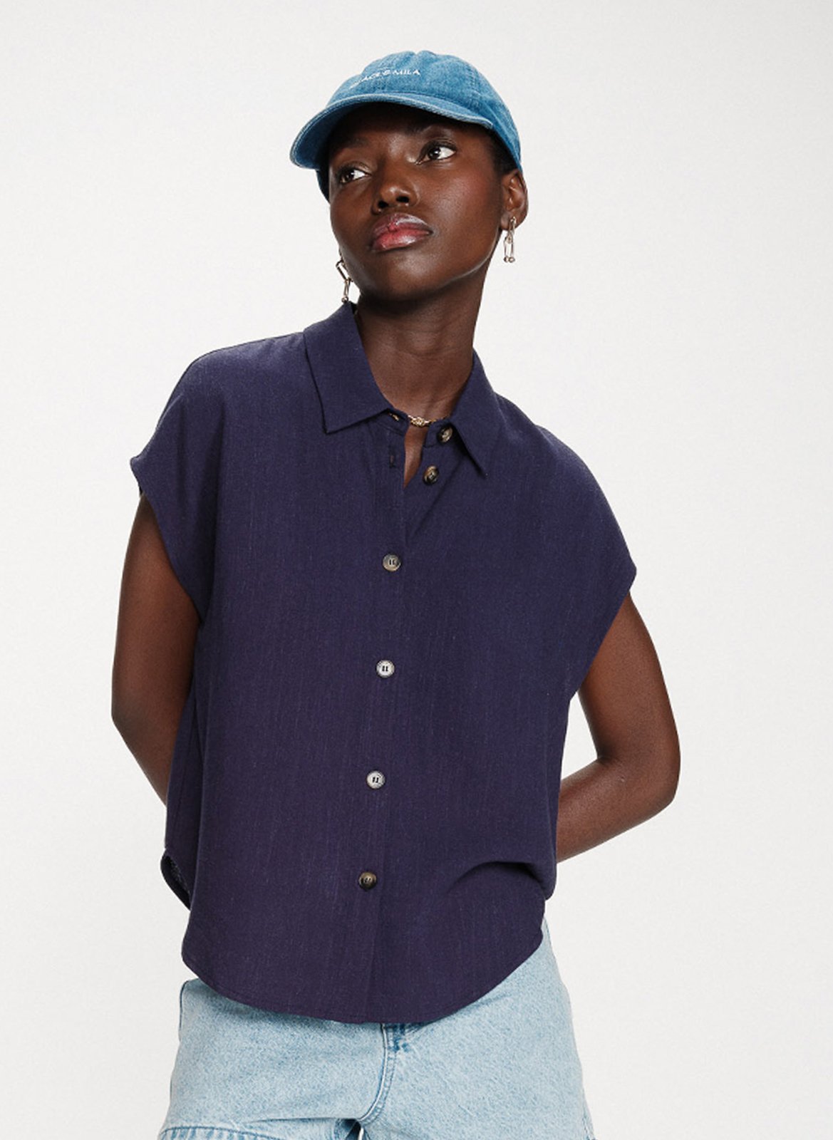 Chemise manches courtes unie GRACE ET MILA