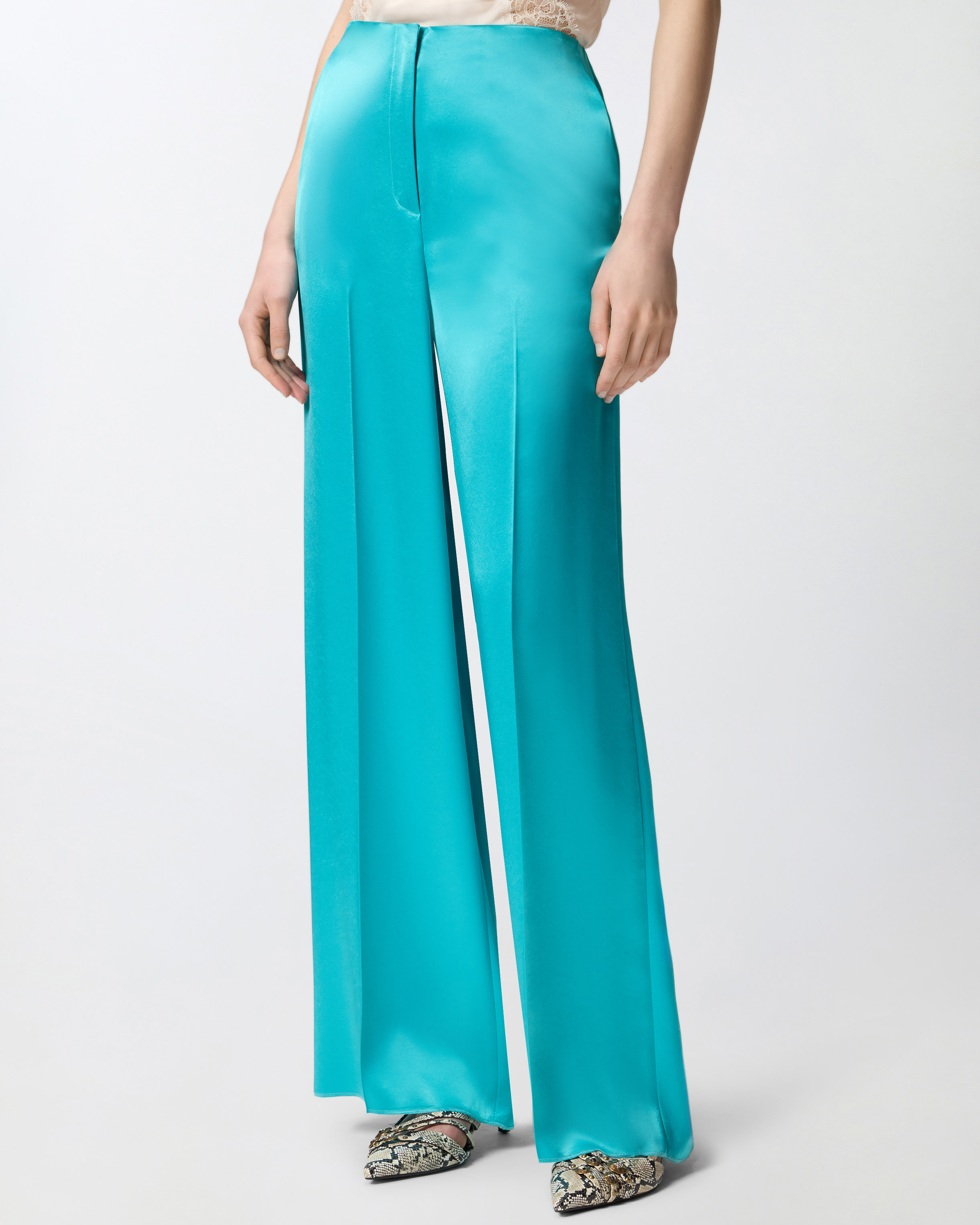 Pantalon en satin PINKO Vert