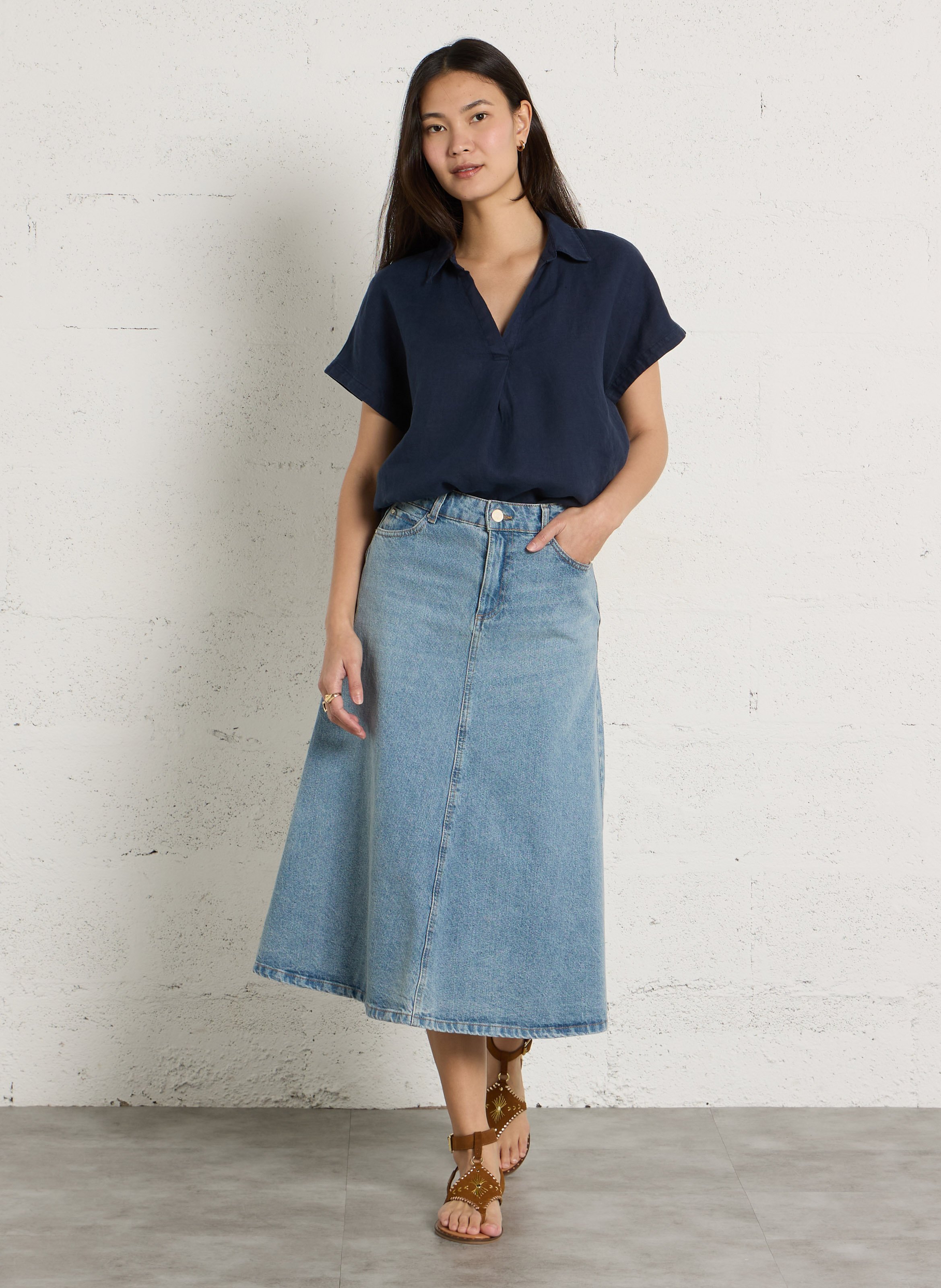 Sandales plates en cuir LES TROPEZIENNES PAR M.BELARBI Doré