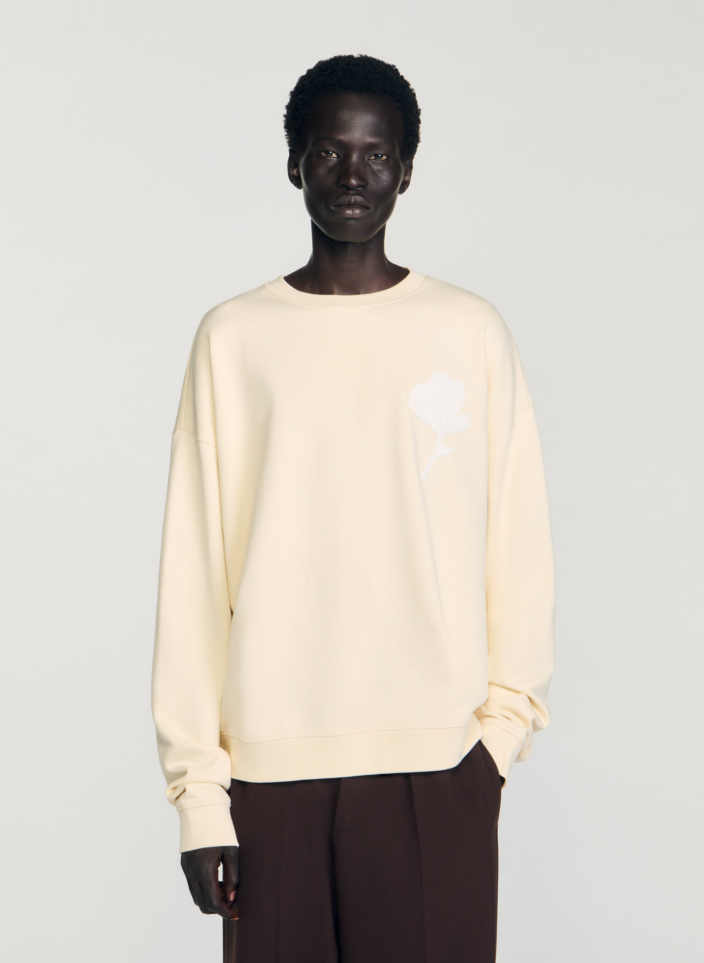 Effen T-shirt SANDRO Beige