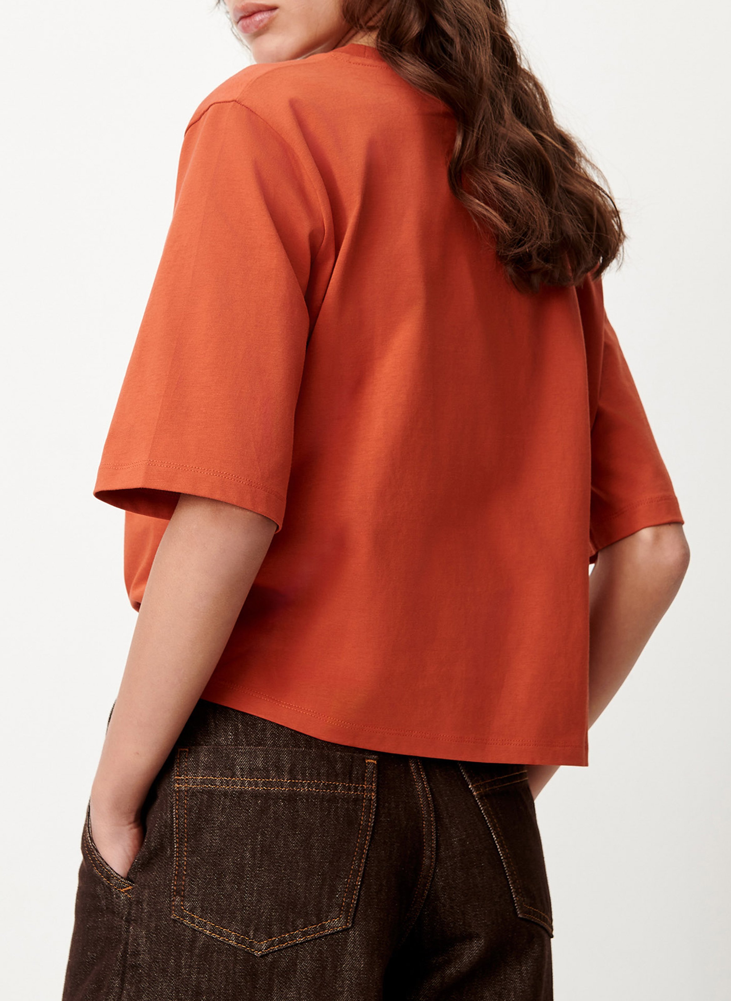 Round-neck loose-fit cotton t-shirt SESSUN Red