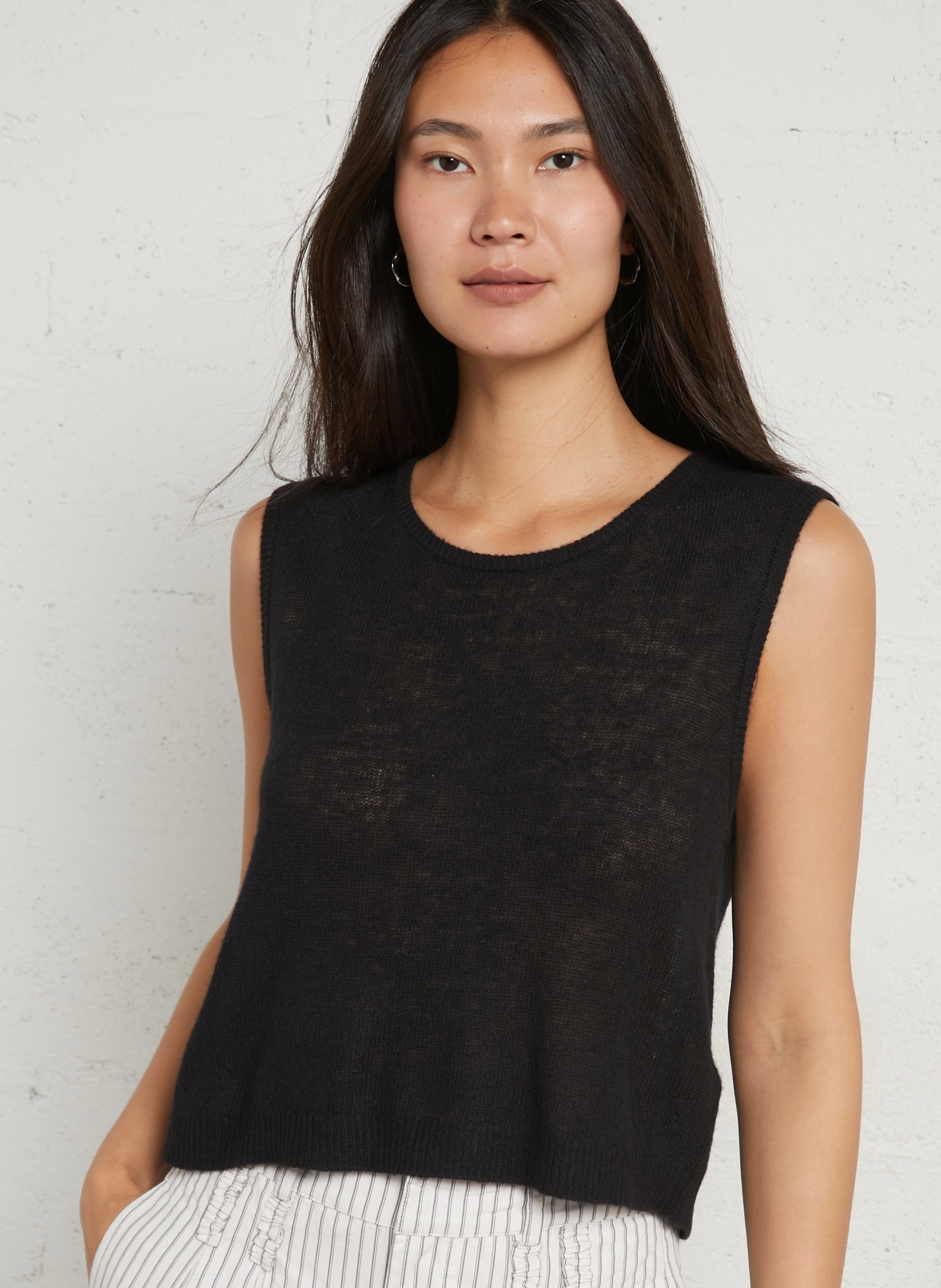 Sleeveless wool-blend sweater AMERICAN VINTAGE Black