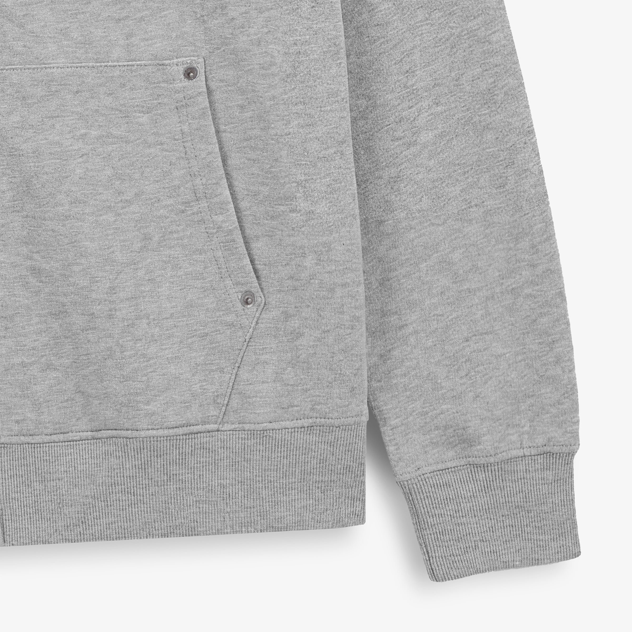 Sweat à capuche zippé teinture old en coton SERGE BLANCO Gris