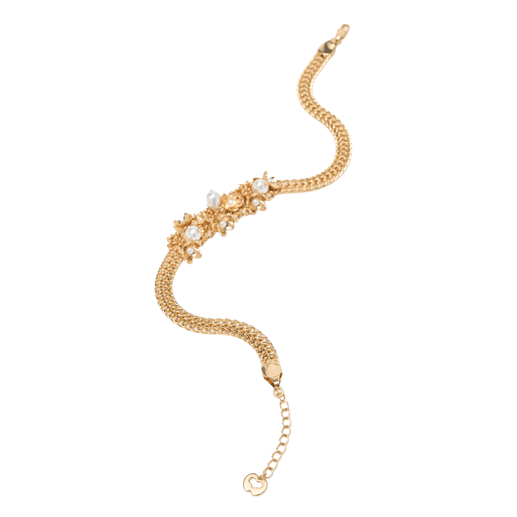 Ketting met parel bloemen MAJE Goudkleurig