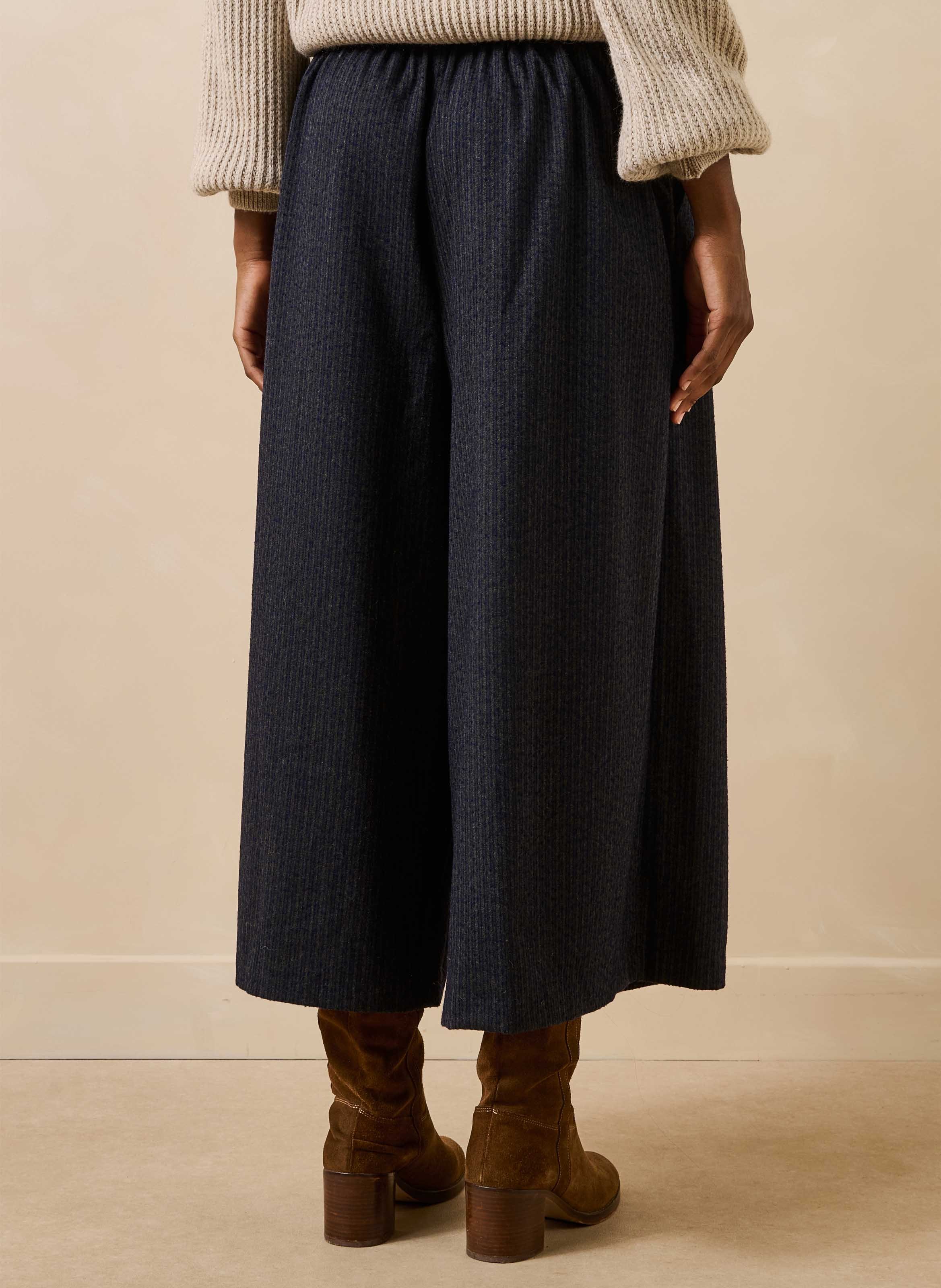 Wide belted 7/8 length pants LA FEE MARABOUTEE Grey