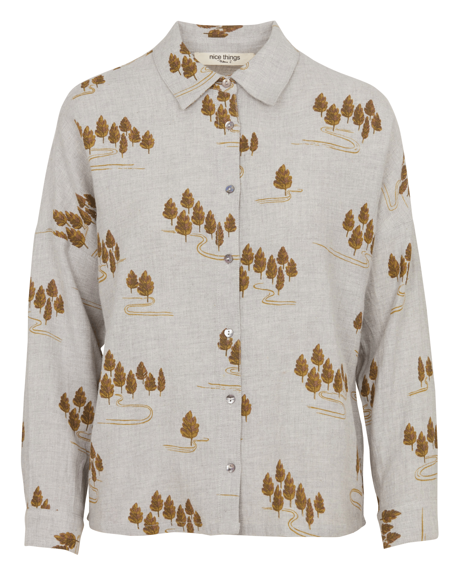 Bedruckte Bluse  NICE THINGS Beige