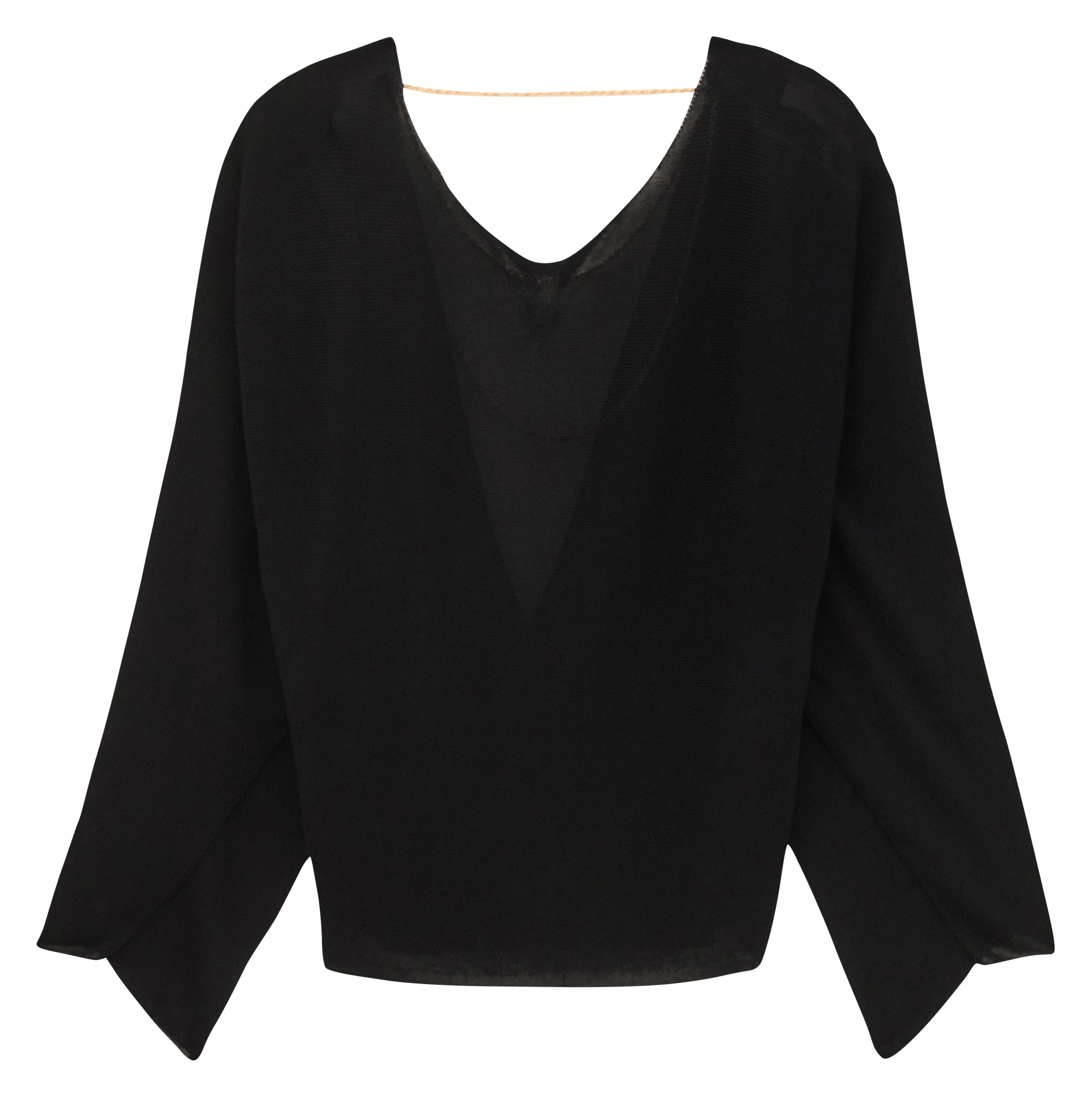 Pull dos nu en maille fine BA&SH Noir
