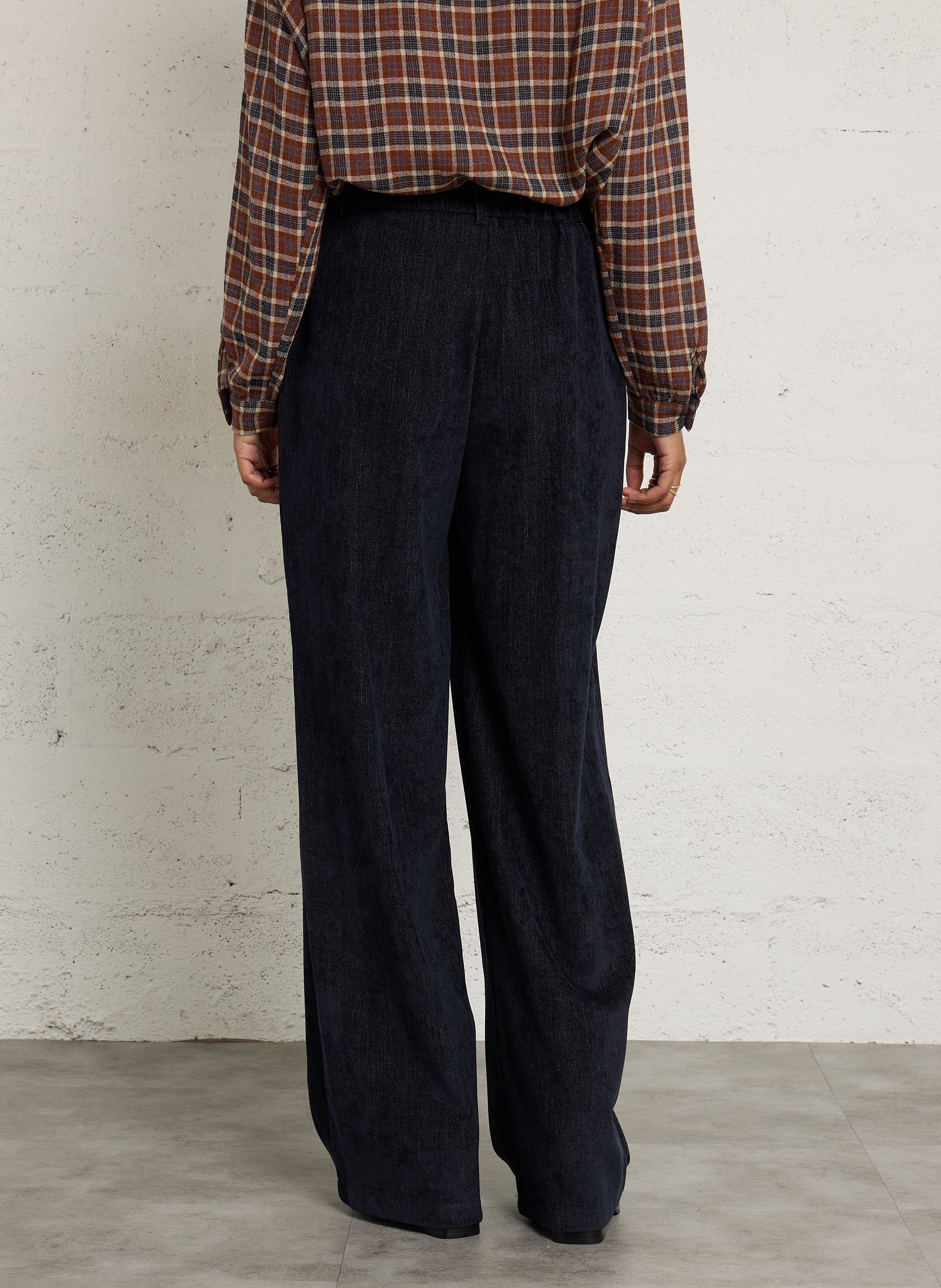 High-waisted wide-leg pants PLEASE Blue