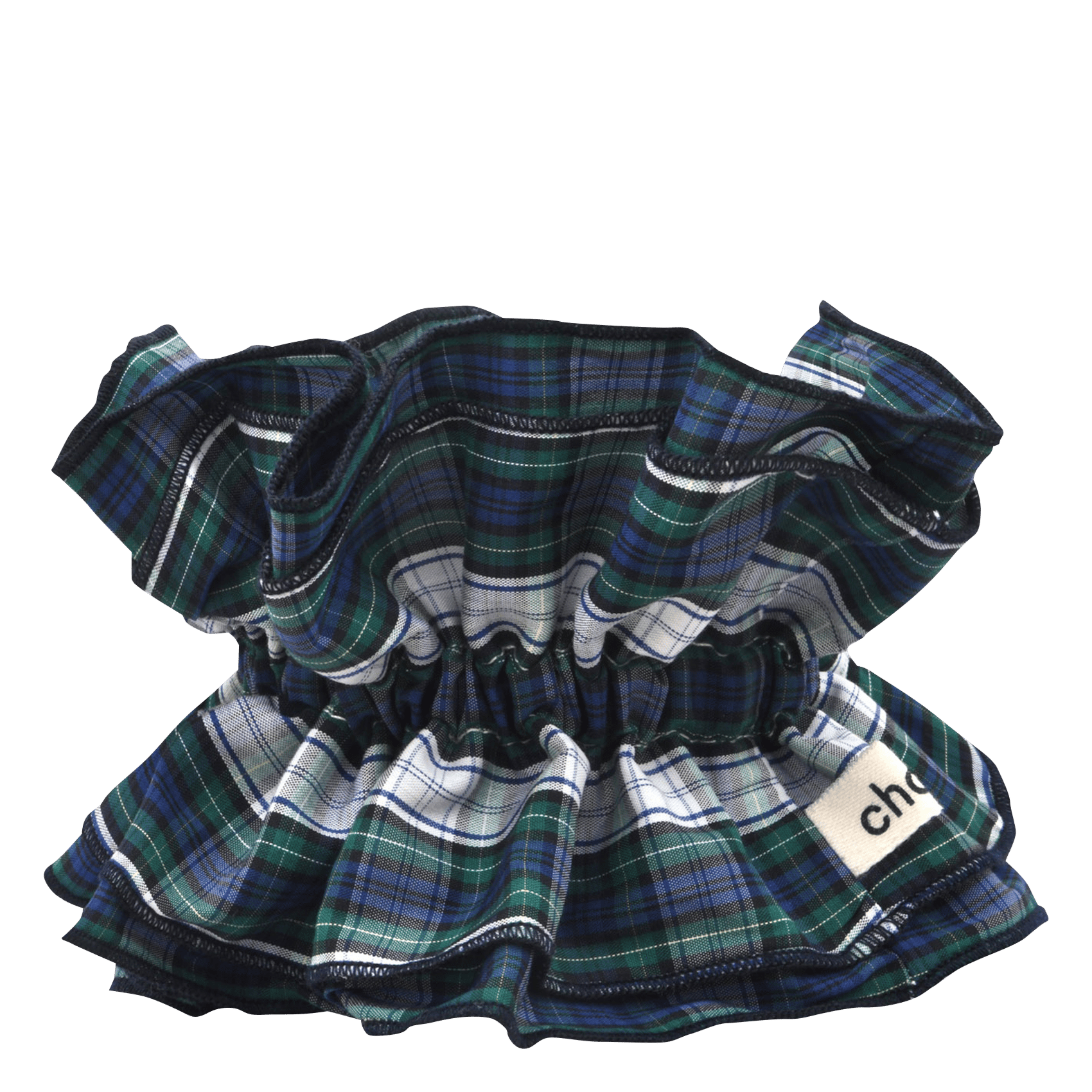 Maxi cotton scrunchie with a patterned design CHOU AU CARRE Blue
