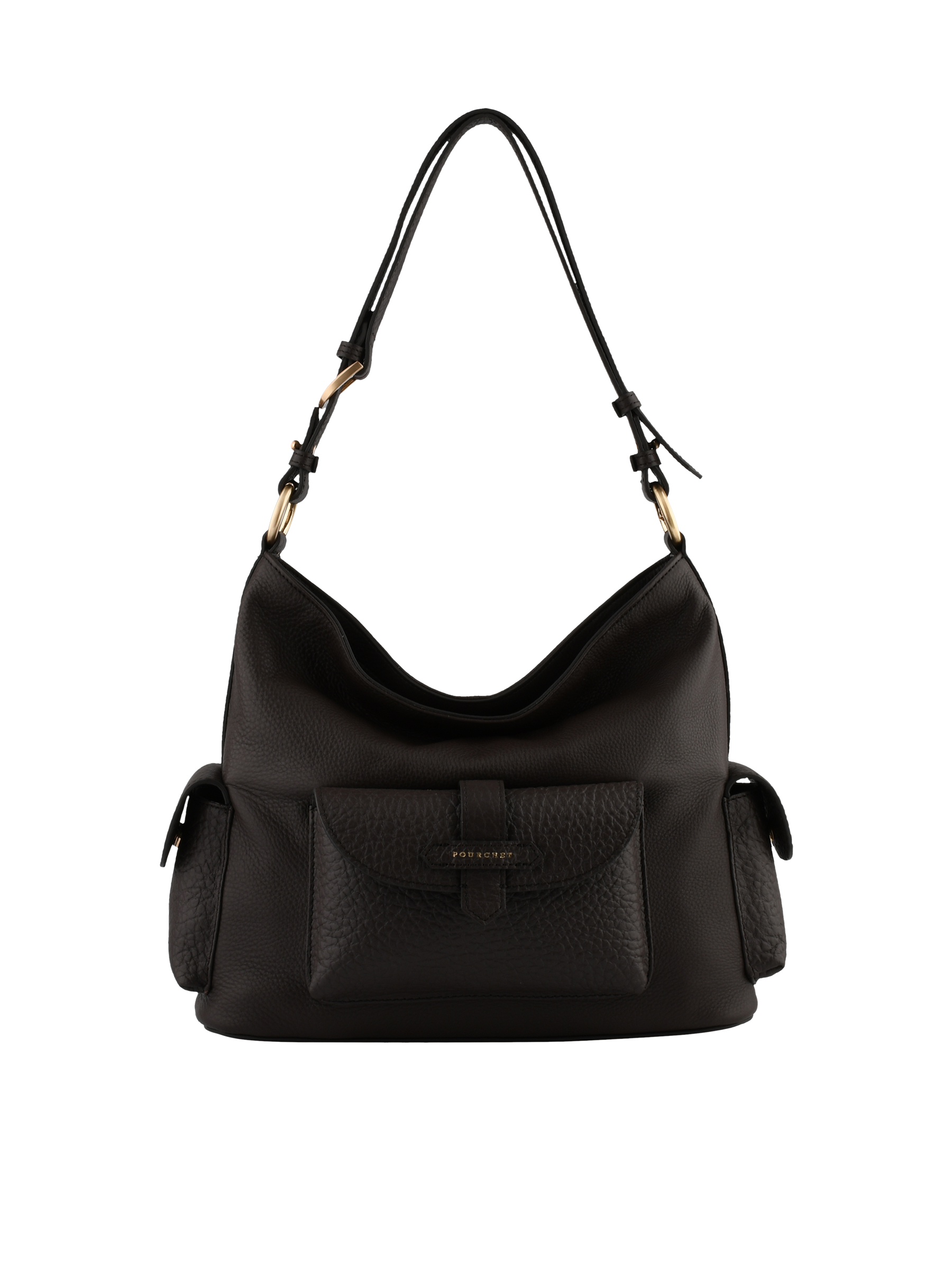 Calfskin leather shoulder bag POURCHET