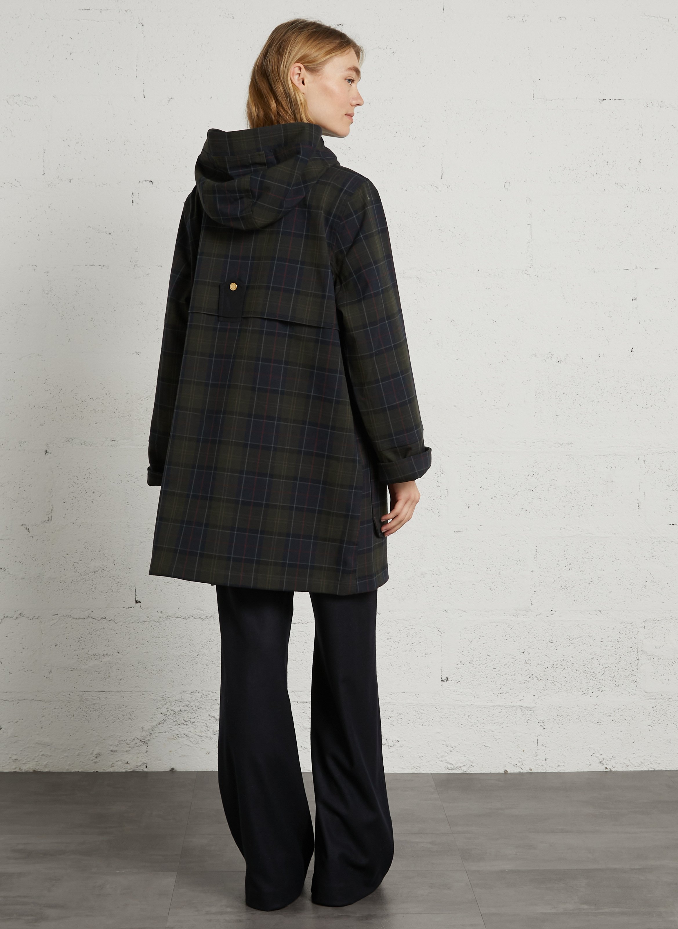 Oversized geruite jas BARBOUR Groen