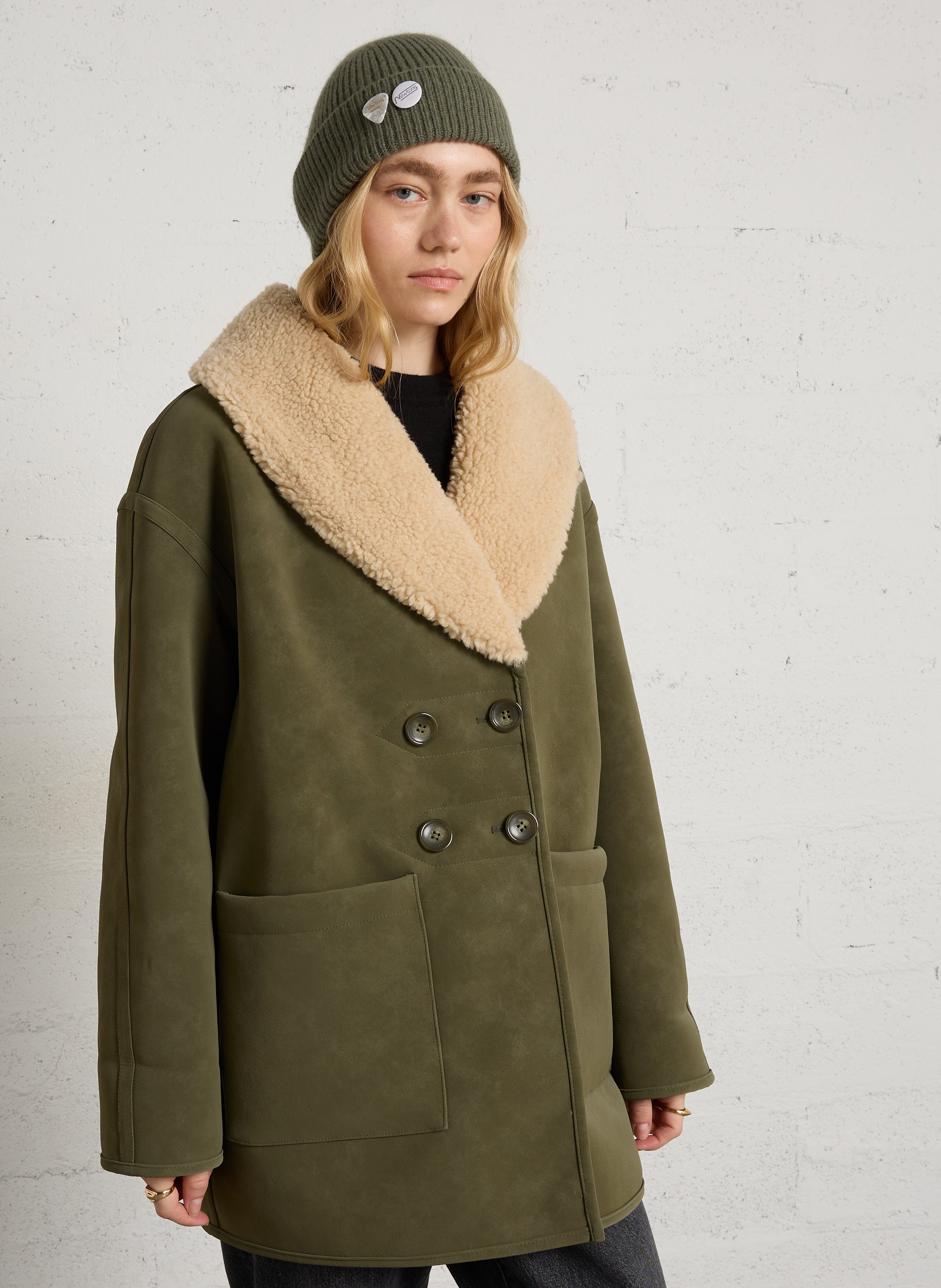 Oversize-Jacke mit Schalkragen LEON & HARPER Khaki