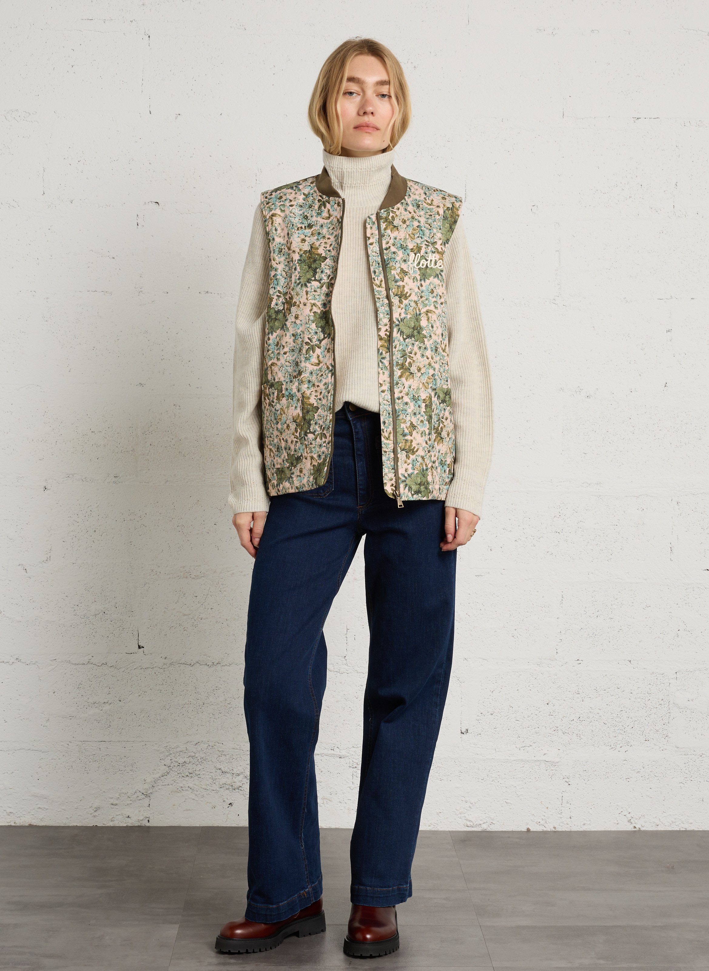 Jacke aus Baumwoll-Mix mit Rundhalskragen FLOTTE Mehrfarbig