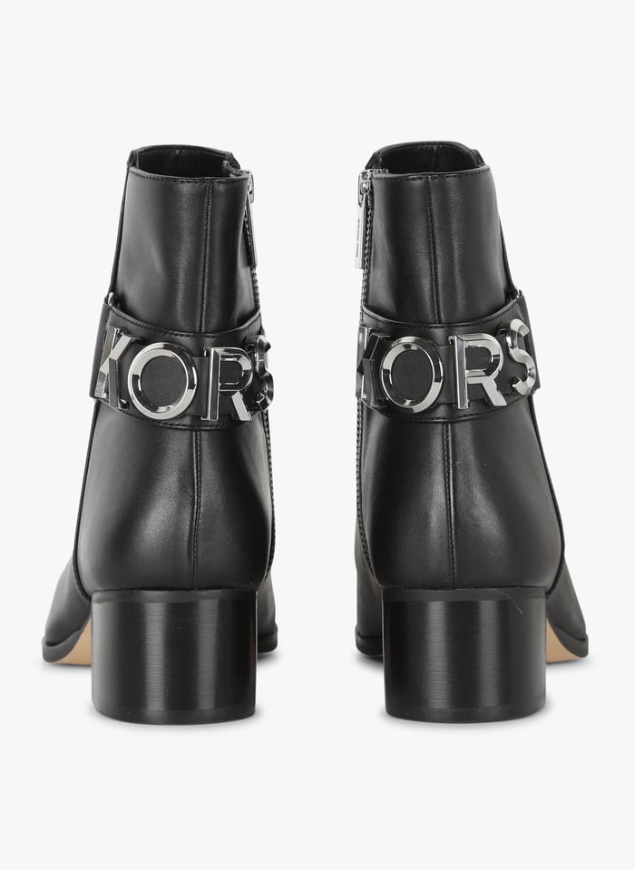 Black Heeled leather mid calf boots