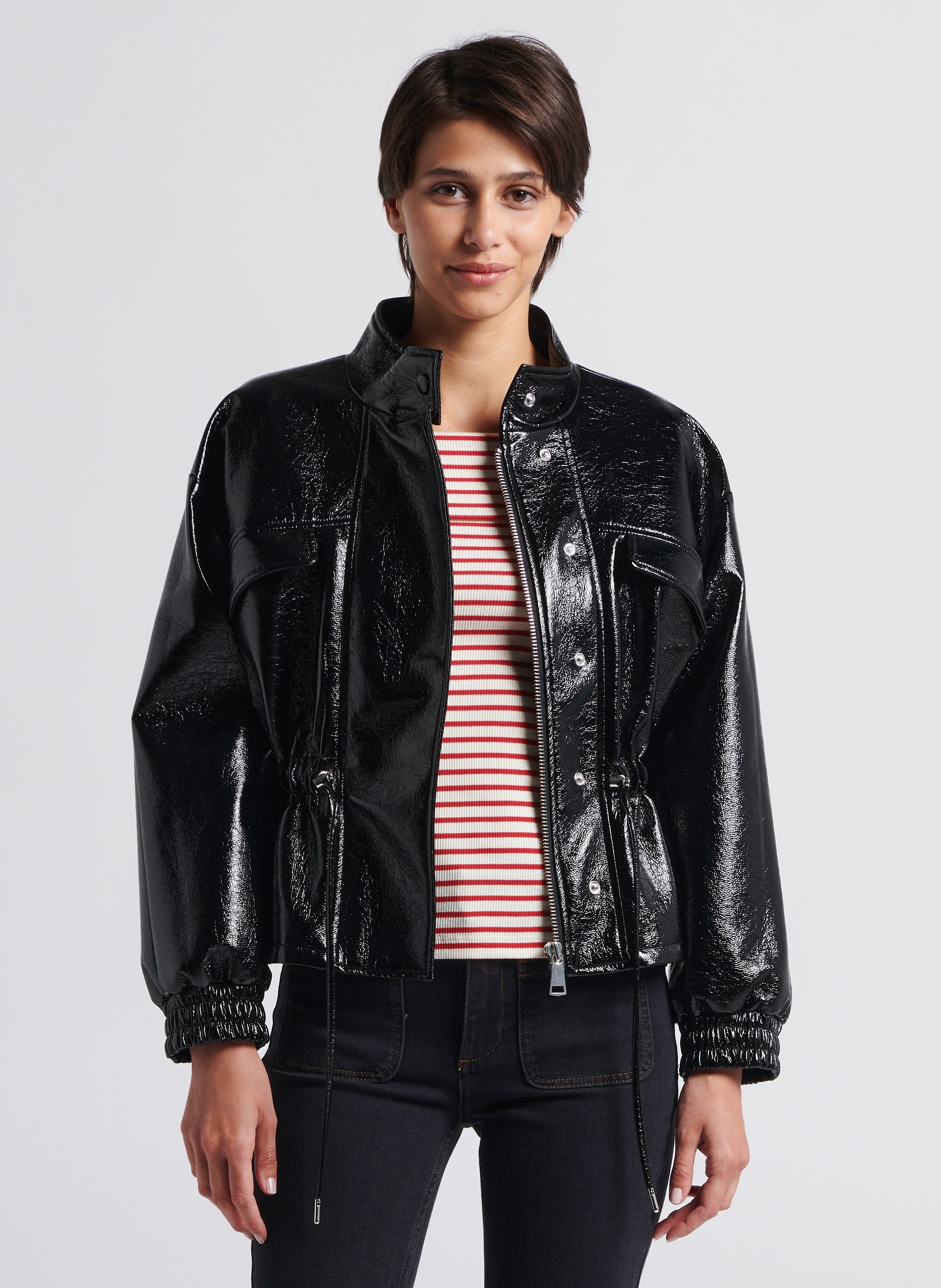 Veste vinyle online femme