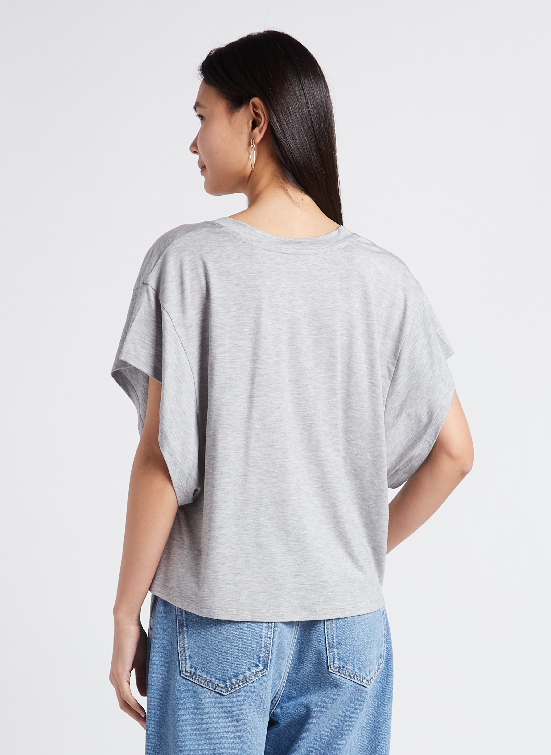 Ruimvallende T-shirt met V-hals IRO Grijs