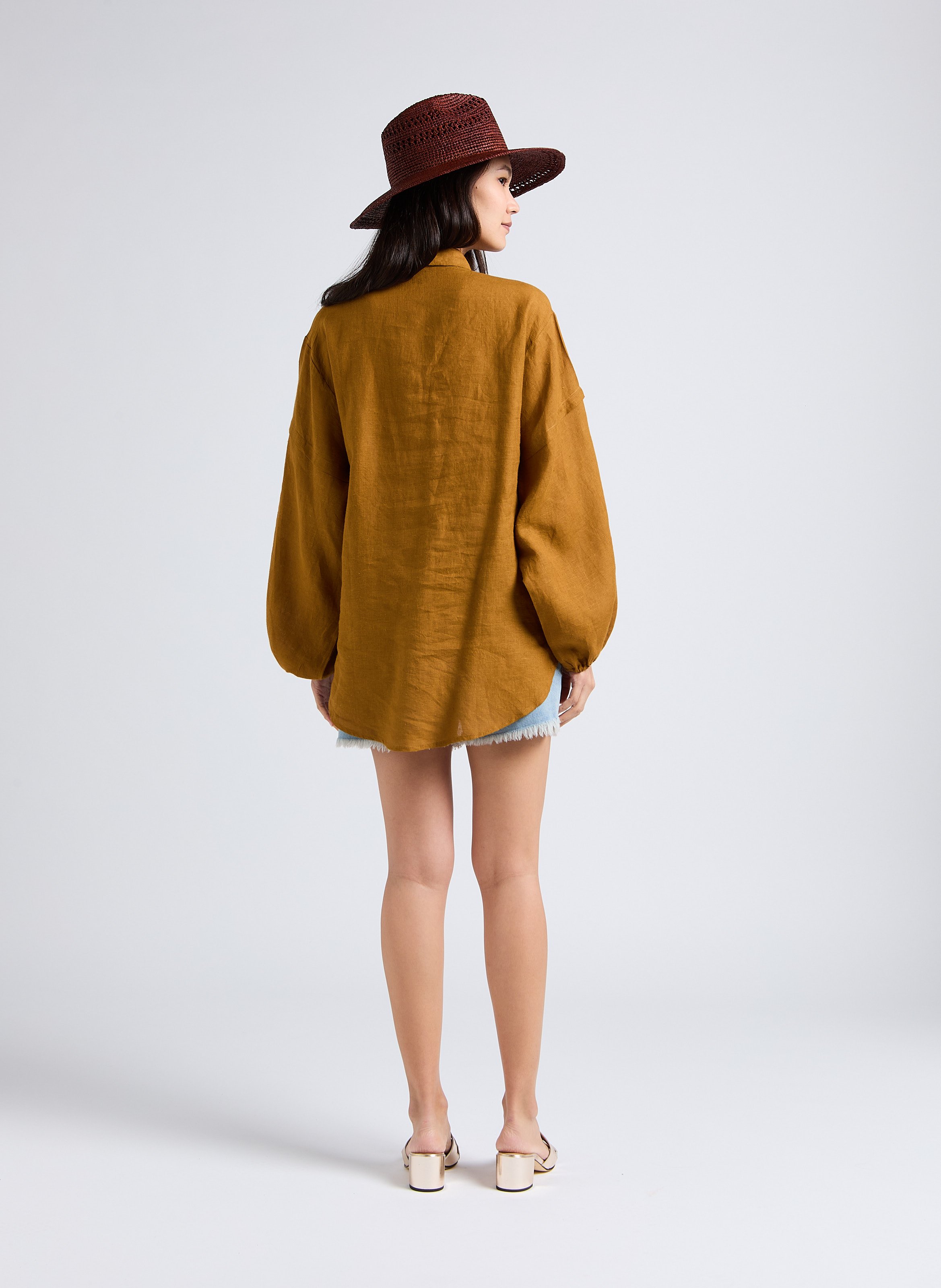 Straight-leg cotton shorts MARGAUX LONNBERG Blue