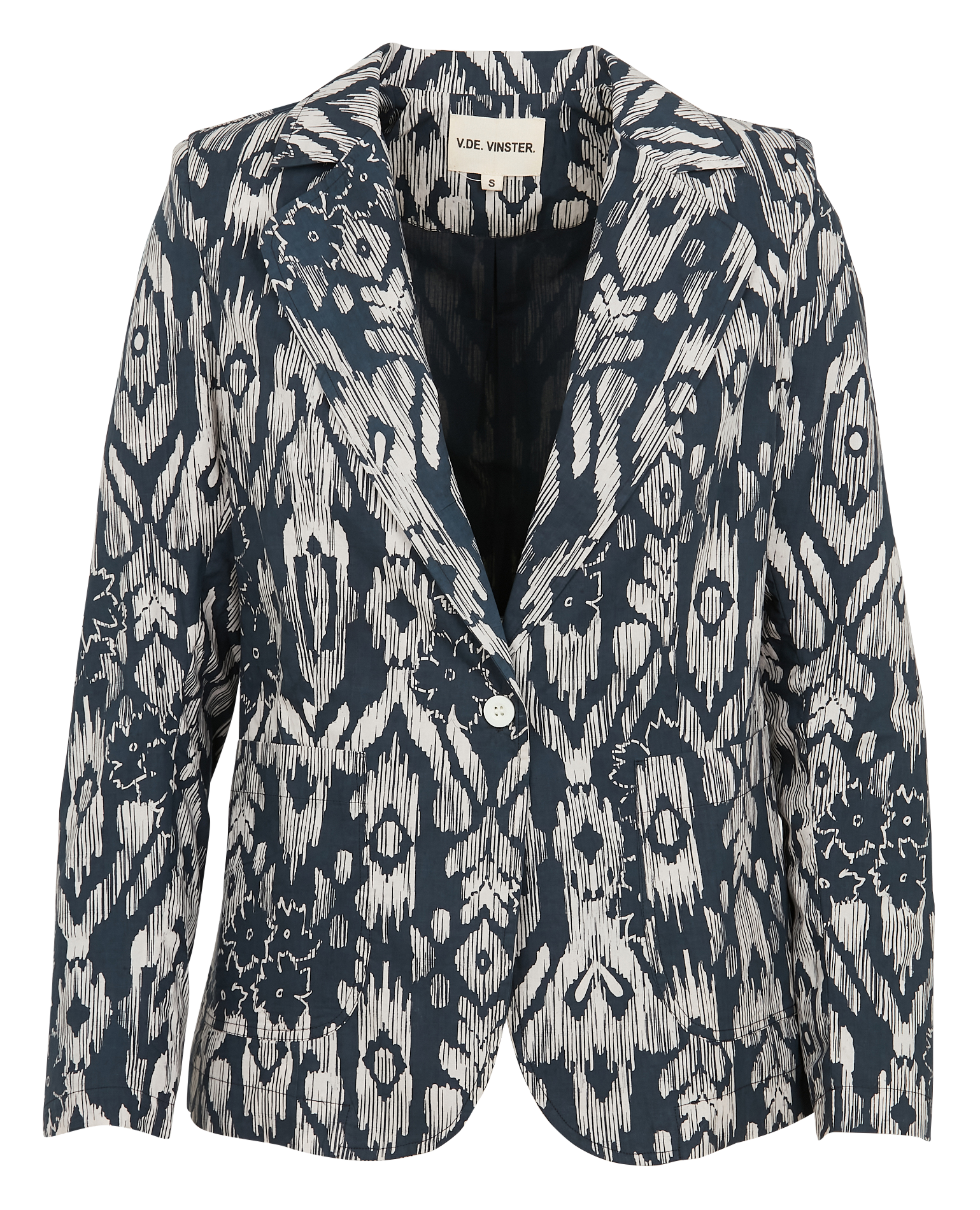 Cotton jacket with tailored collar V DE VINSTER Black