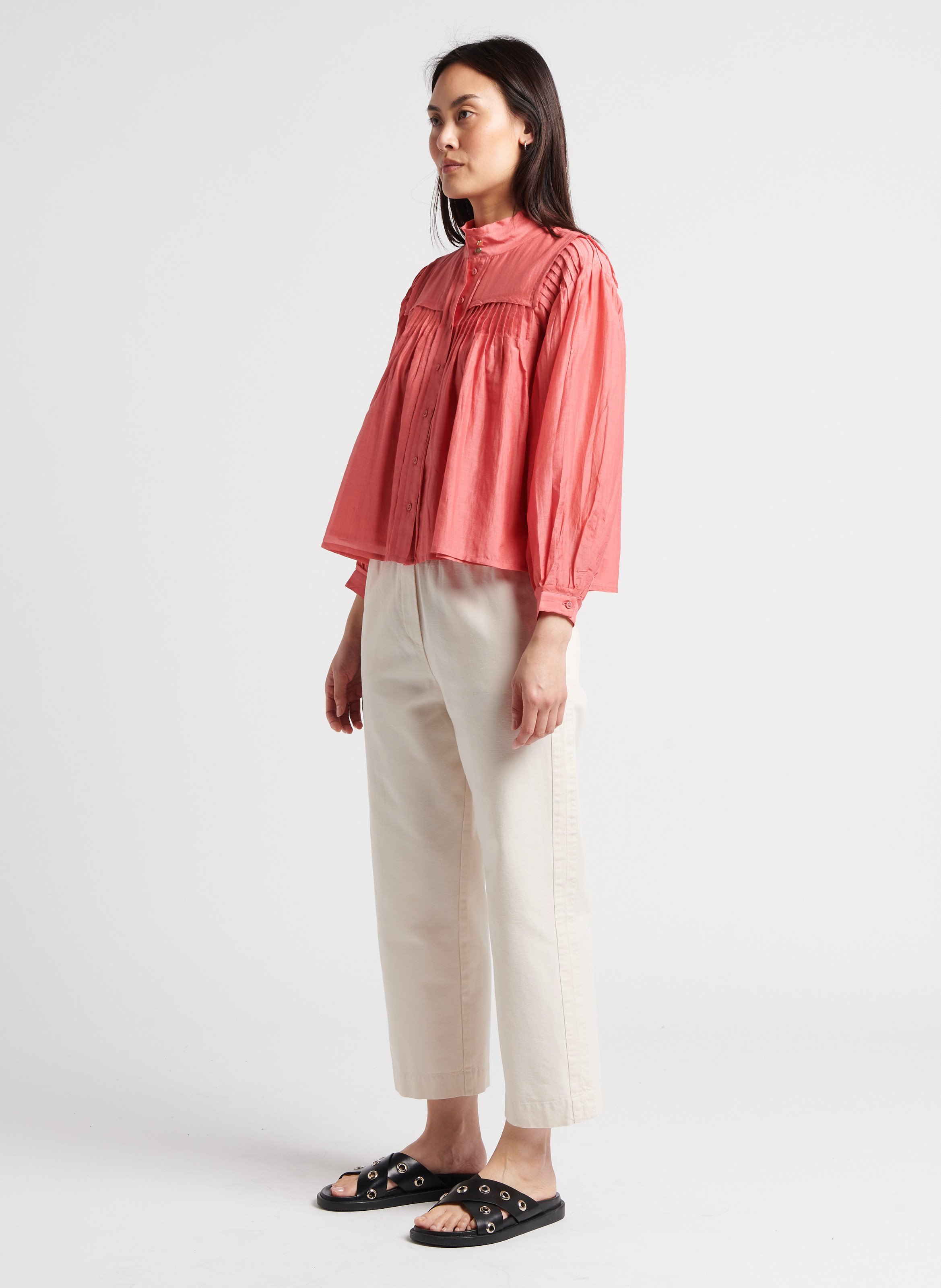 Straight cotton trousers BELLEPIECE Beige