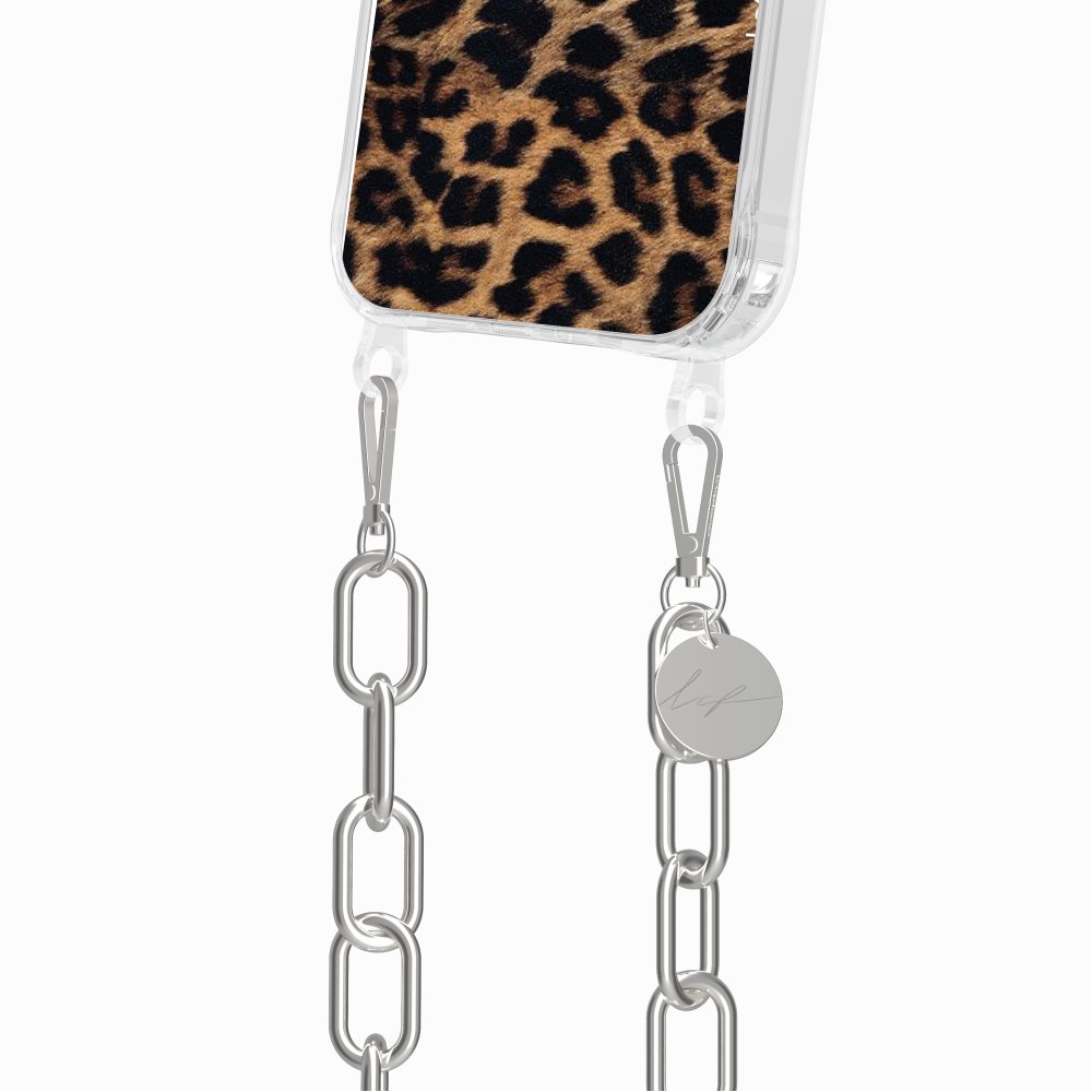 Leopard phone case with rings for iPhone 13 Pro Max Brown