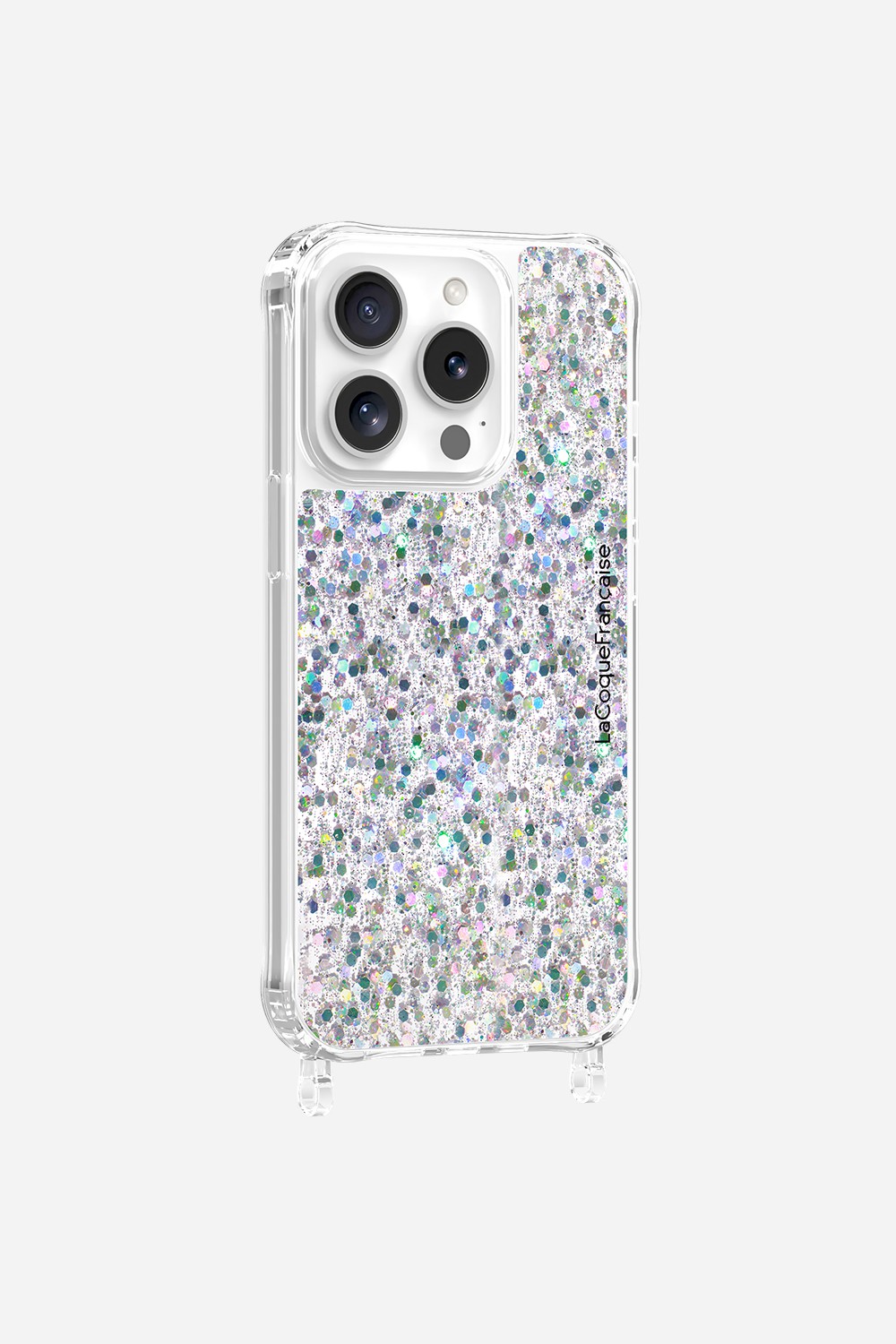 Glitter phone case with rings for iPhone 15 Pro LA COQUE FRANCAISE Silver