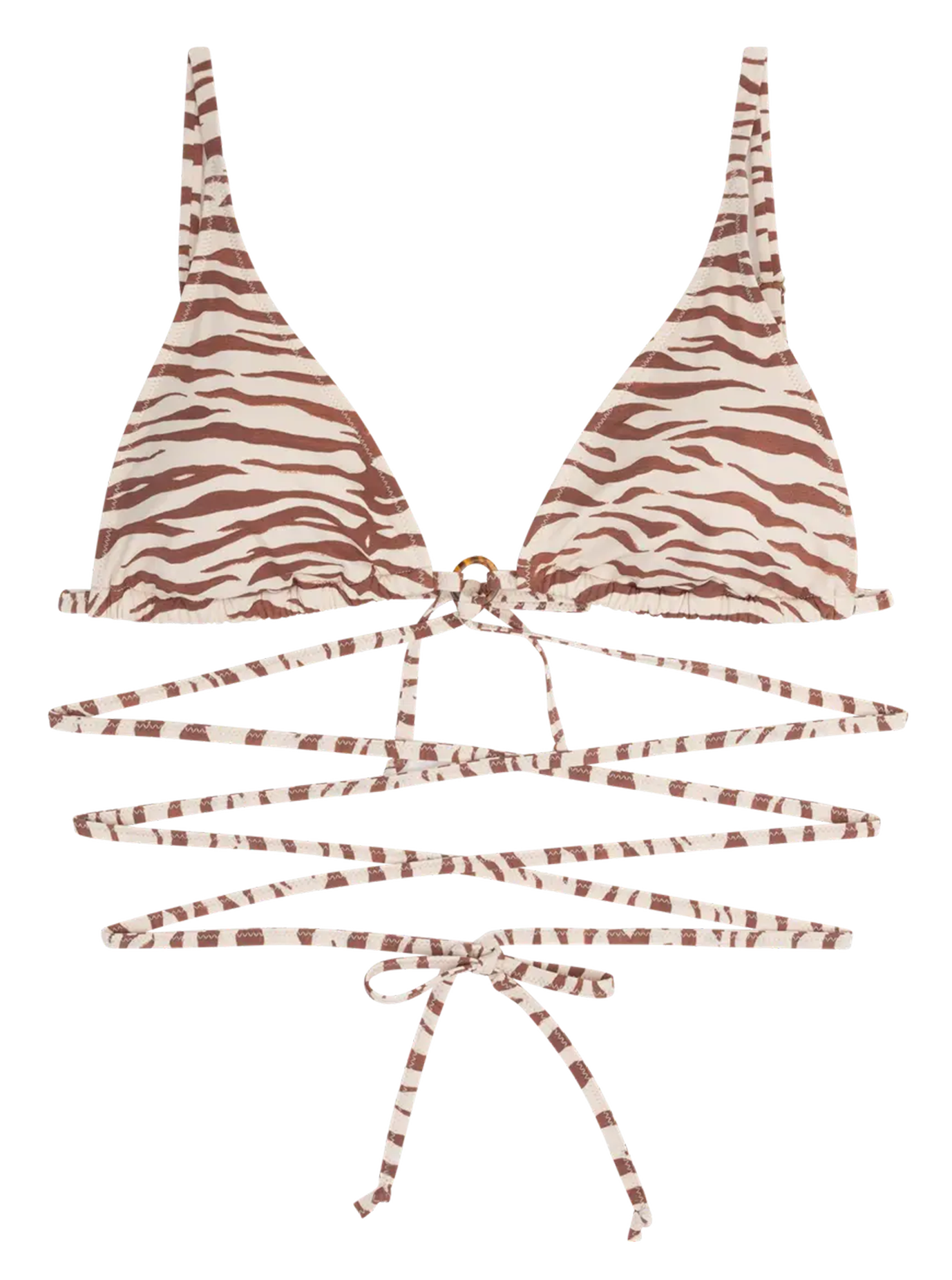 Top bikini triangle zébré LOVE STORIES Blanc