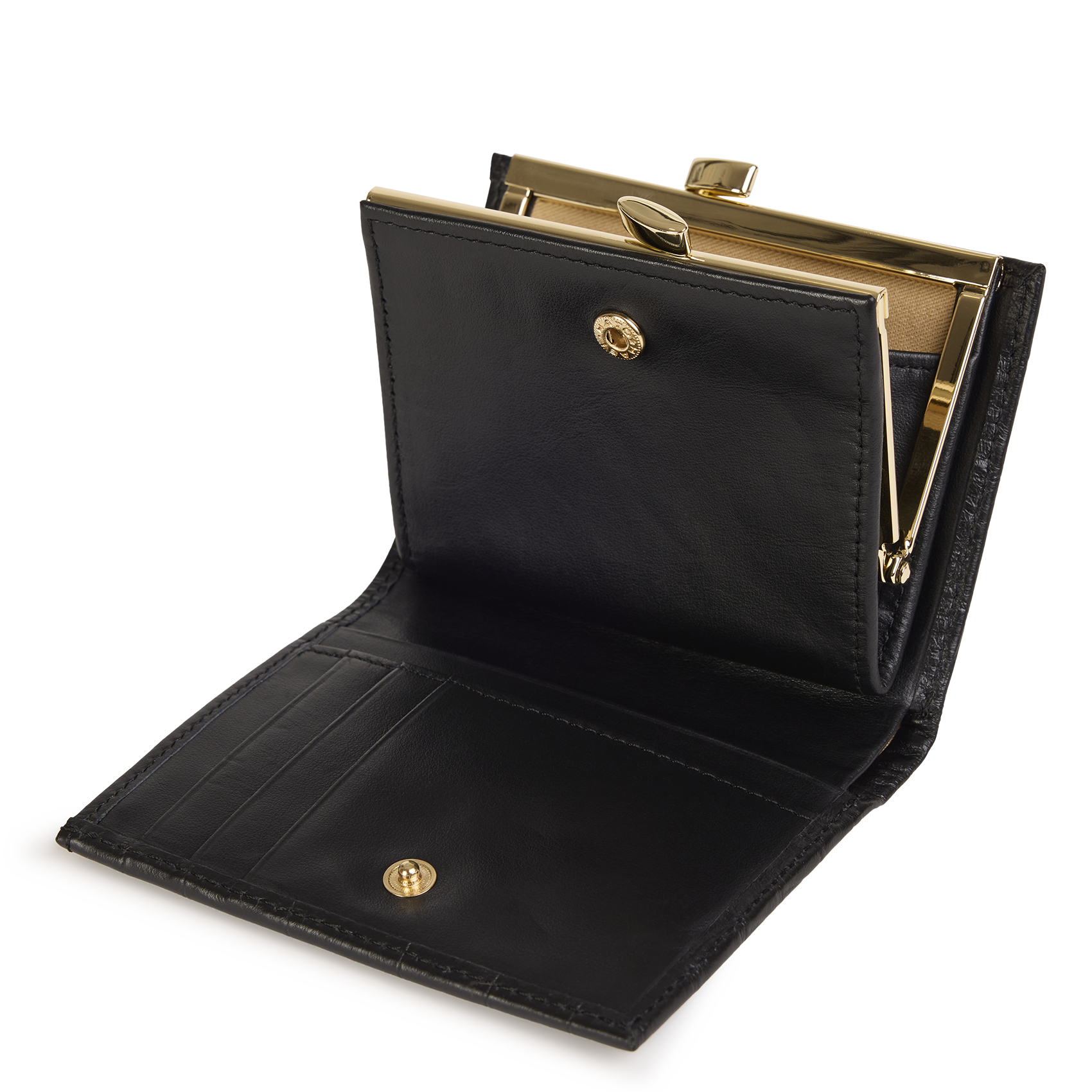 Porte monnaie en cuir NAT & NIN Noir