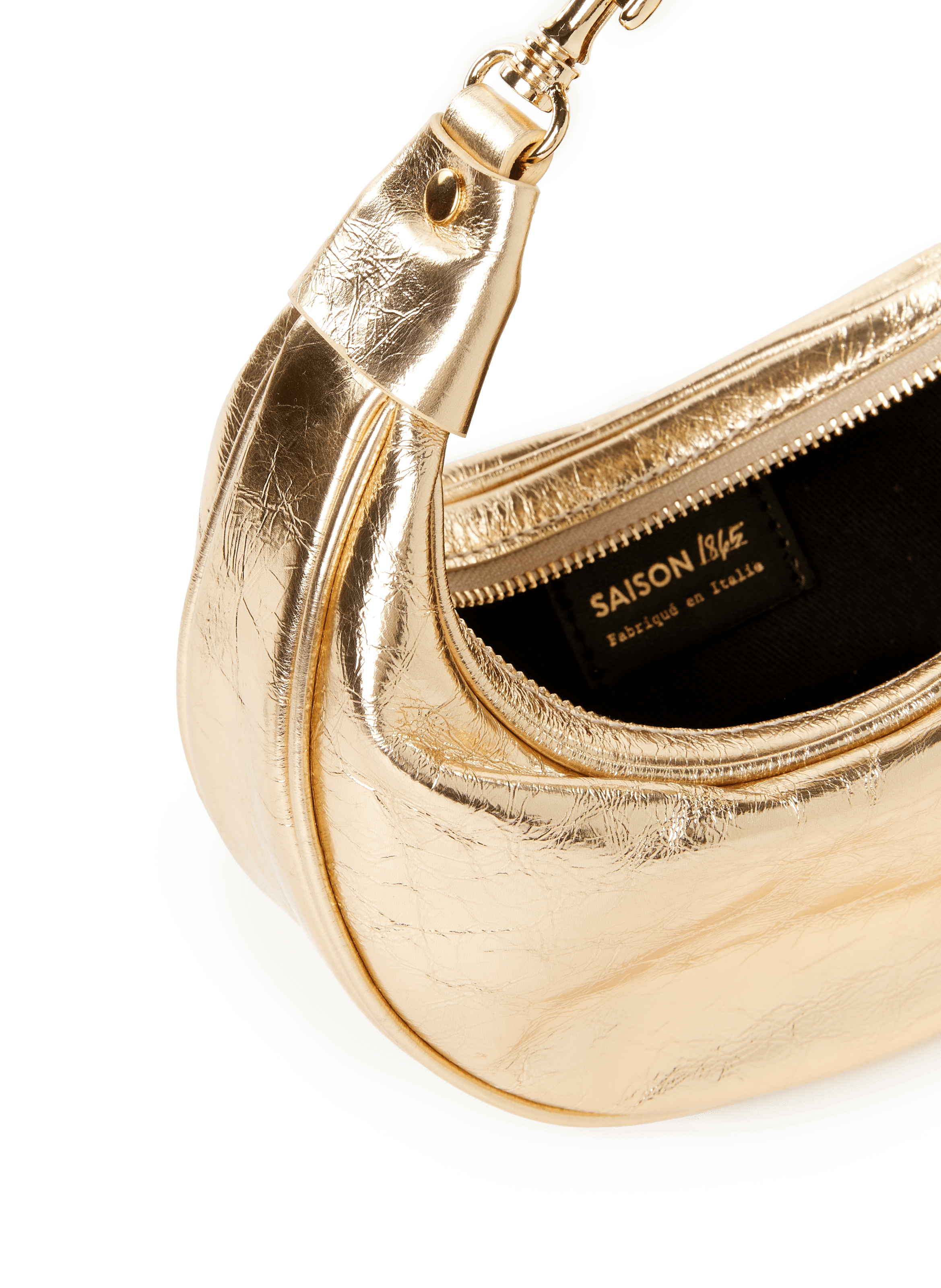 Einfarbige Handtasche aus Leder SAISON 1865 Golden
