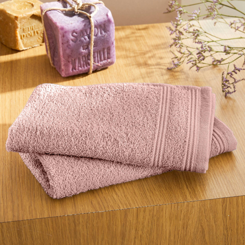 100% combed cotton hand towel COTON PUR Pink