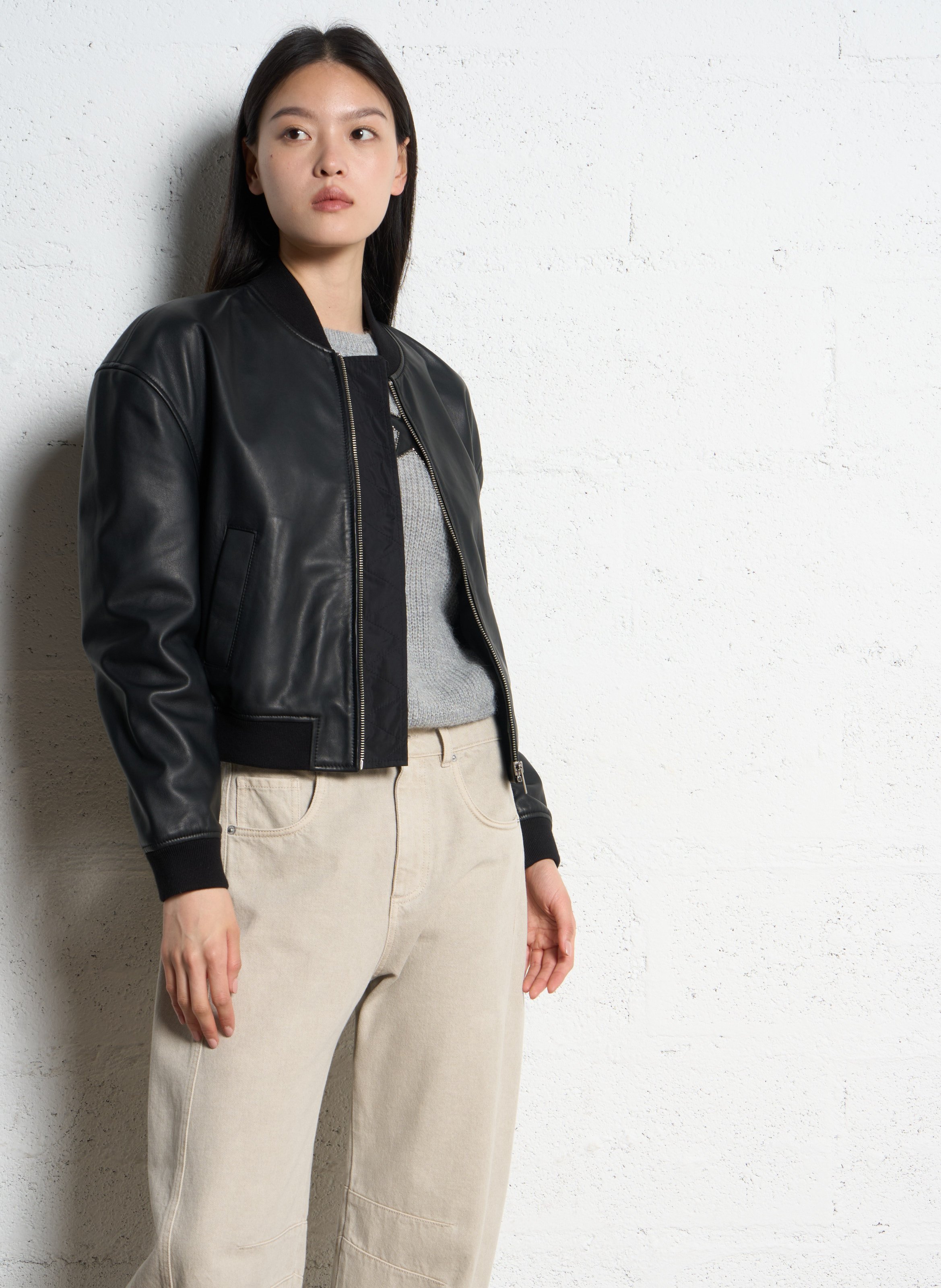 Oversize jacket with varsity collar IKKS Black