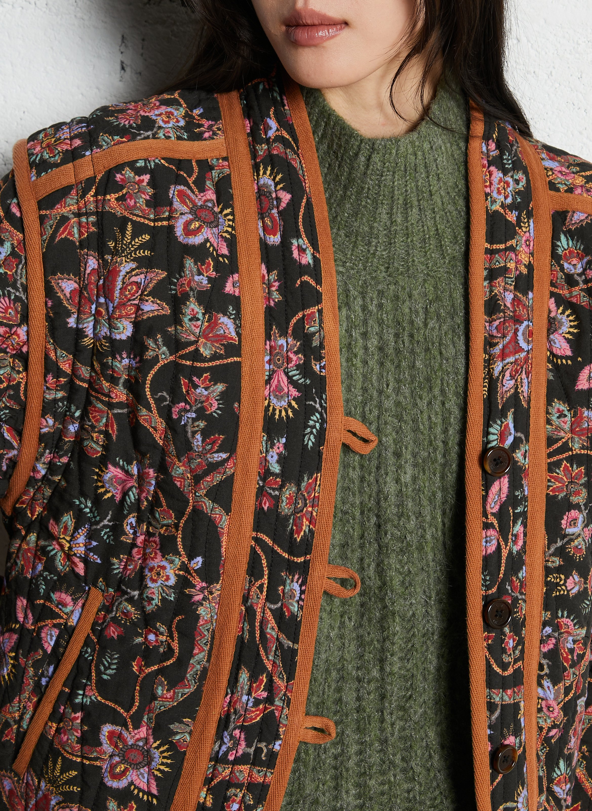 Floral print v-neck jacket LOUISE MISHA Black