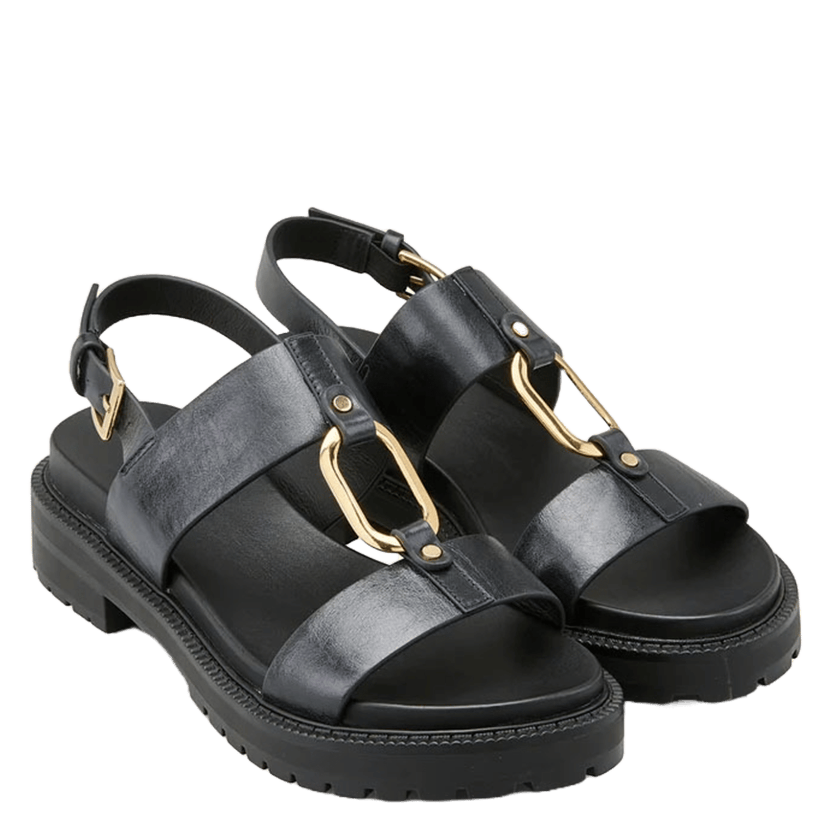 Sandales en cuir COSMOPARIS Noir