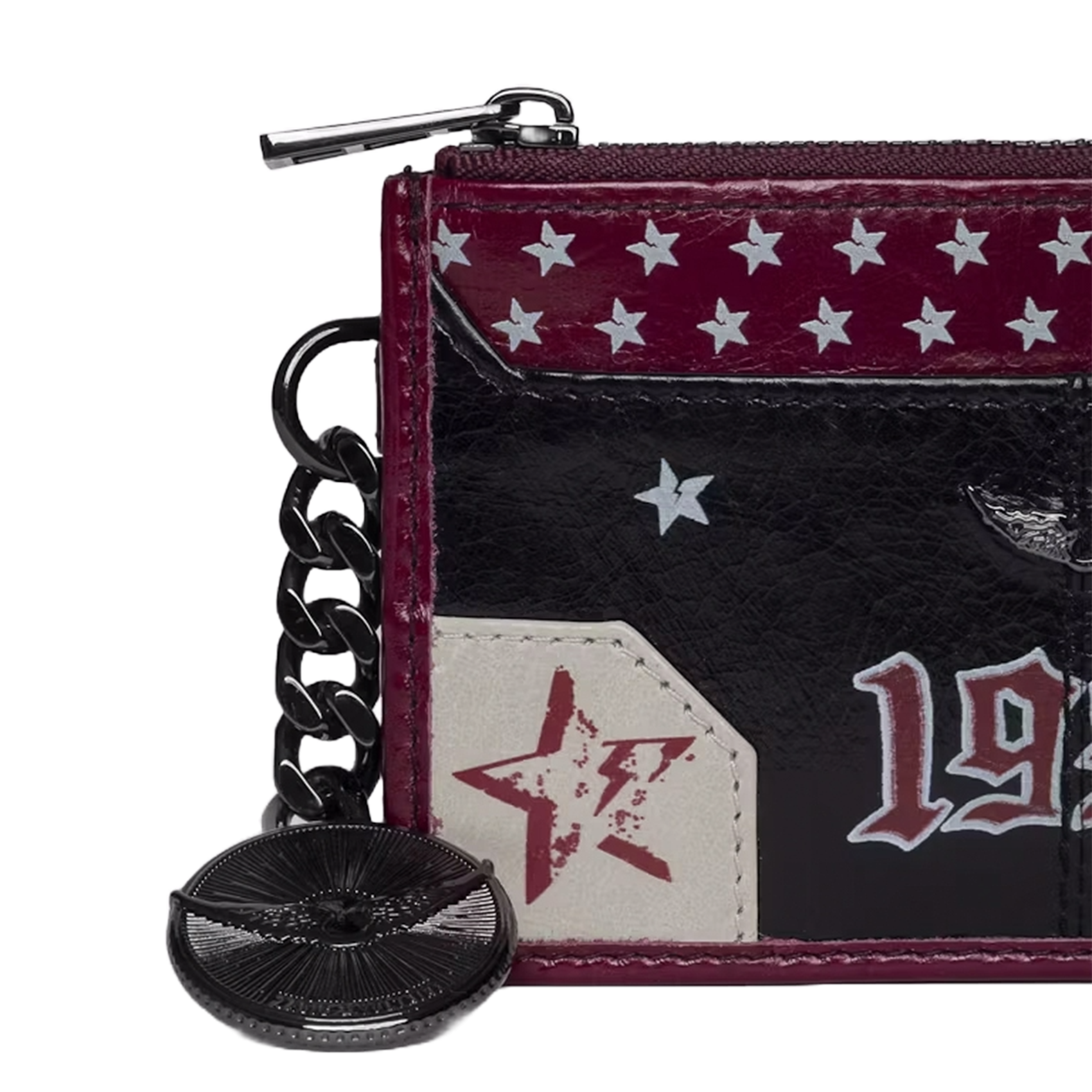 Porte-cartes en cuir imprimé ZADIG&VOLTAIRE Noir