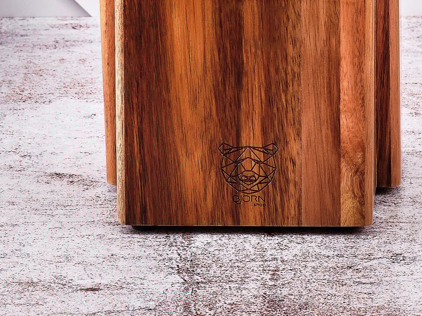 Knife block with integrated sharpener Loviisa BJORN Brown