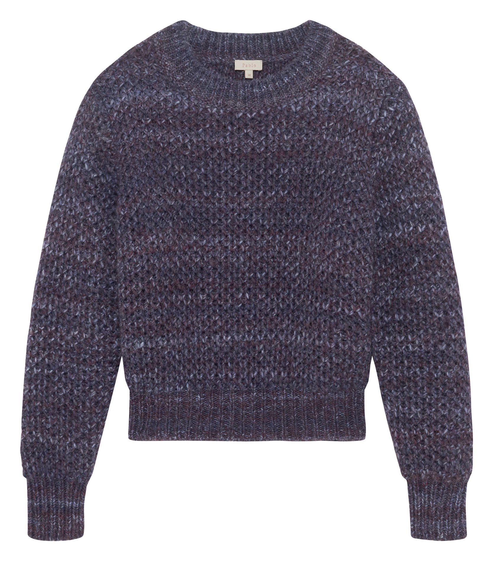Rib-knit straight sweater Purple