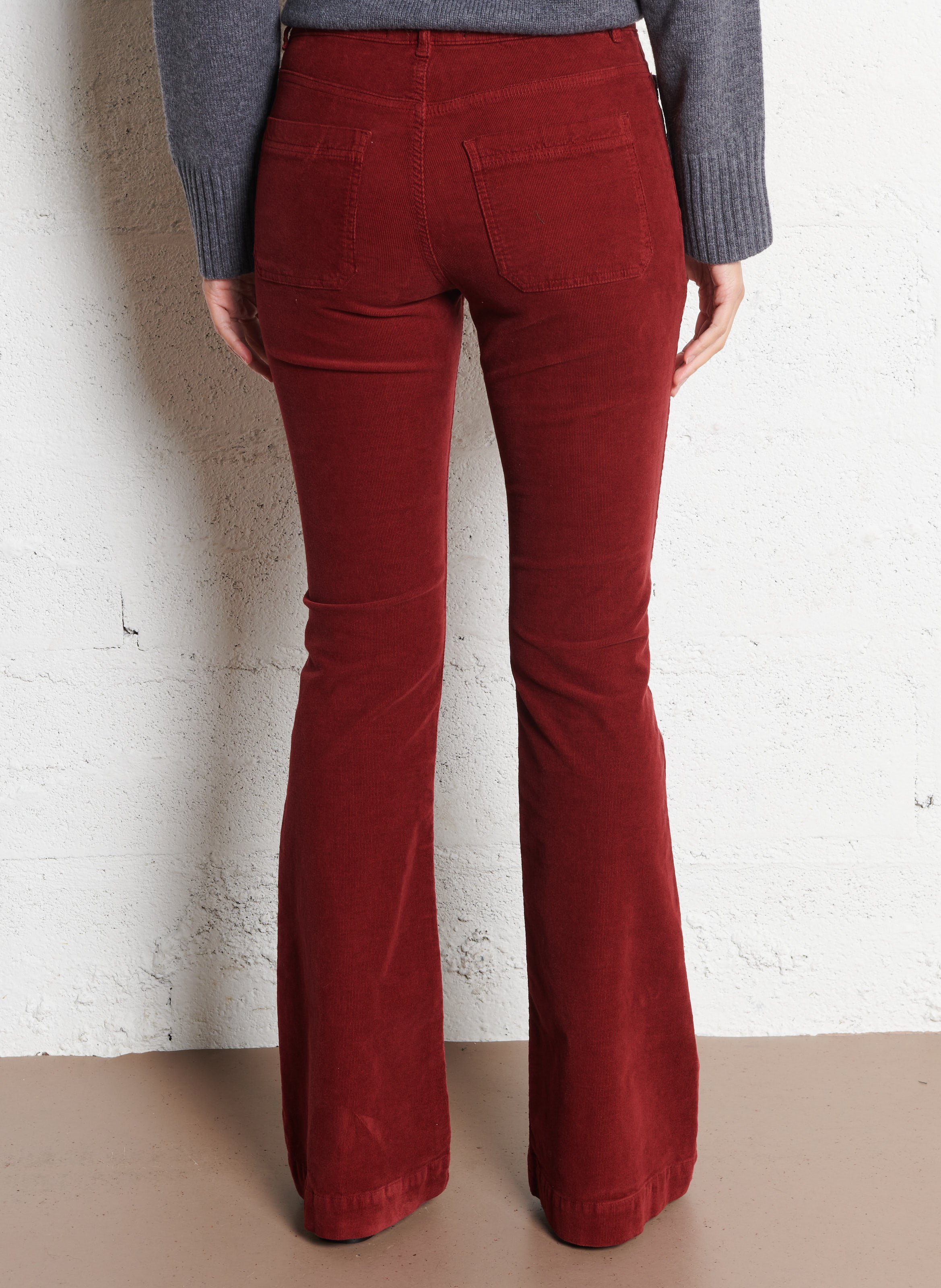 Broek met wijd uitlopende pijpen | katoenblend BERENICE Paars