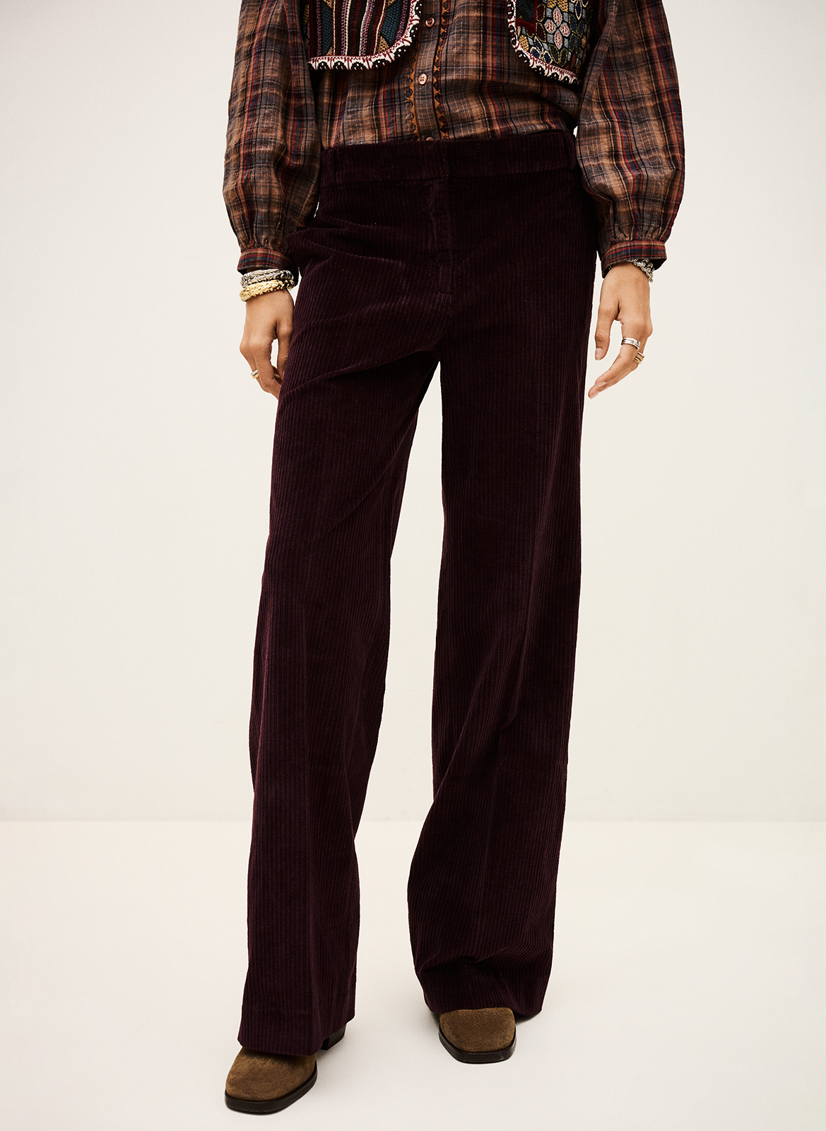Corduroy cropped pants BA&SH Plums