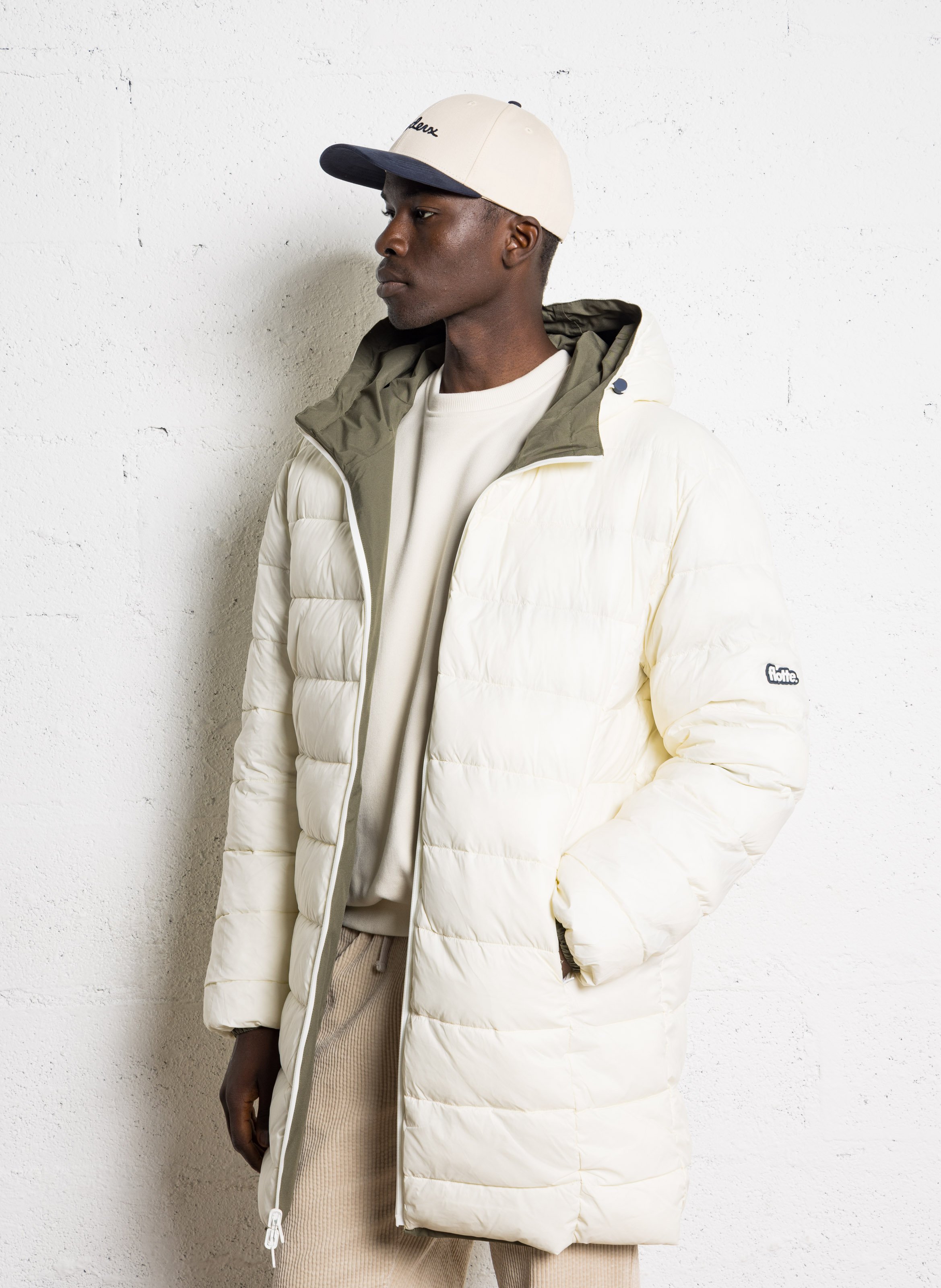 Doudoune longue col montant réversible  FLOTTE Kaki