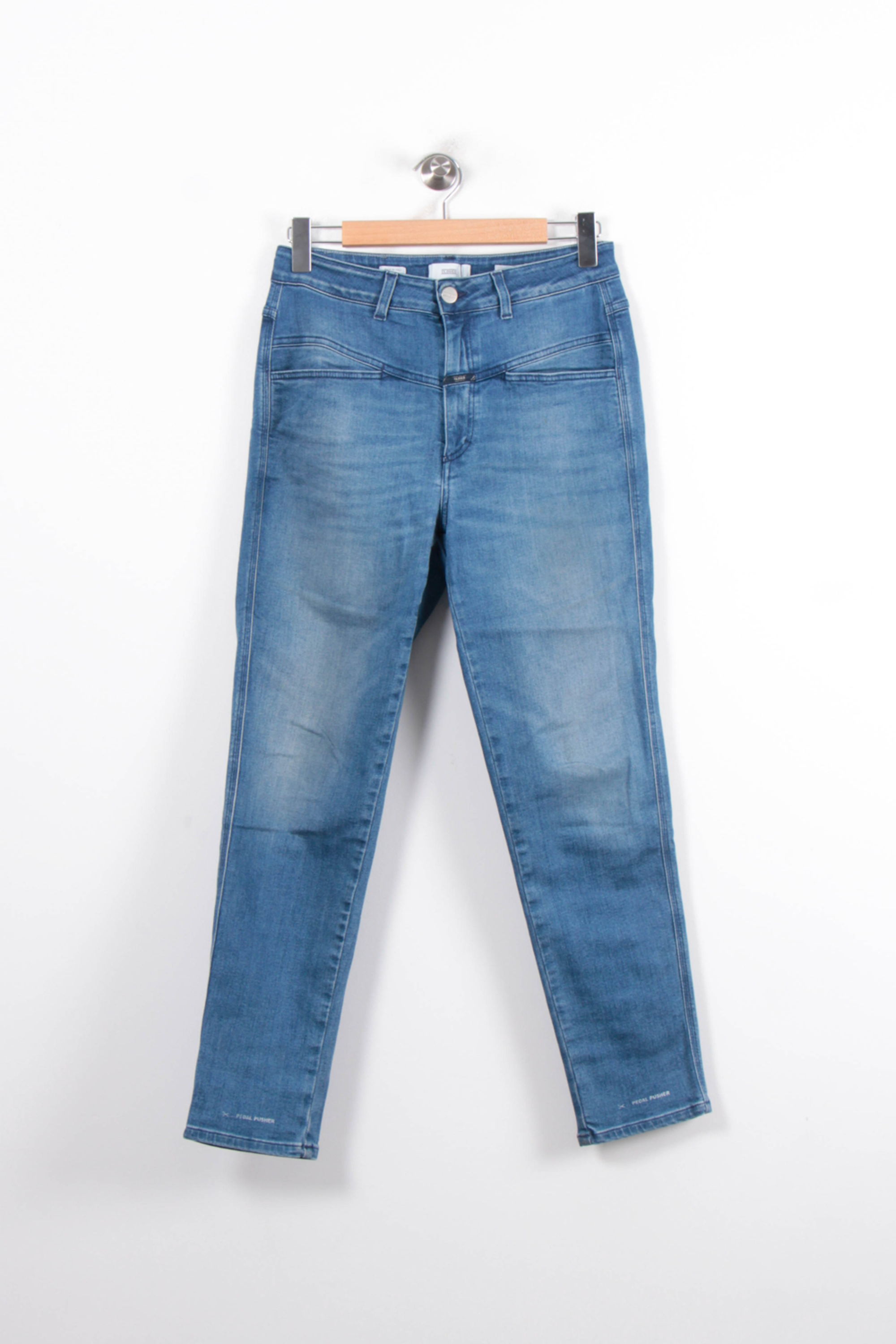Cropped slim jeans with studs CLOSED - Seconde Main Blue