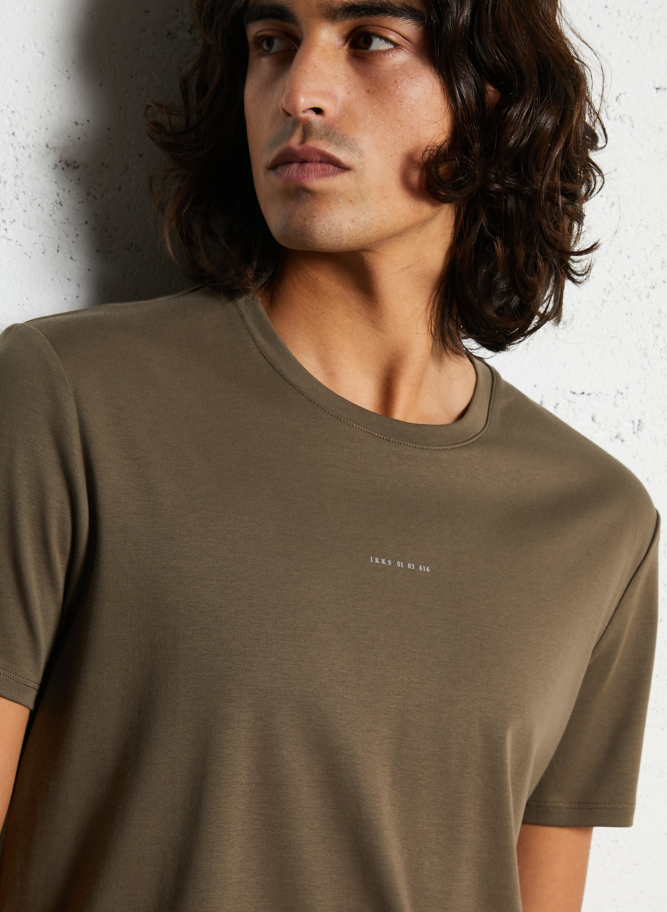 Tee-shirt col rond en coton IKKS Marron