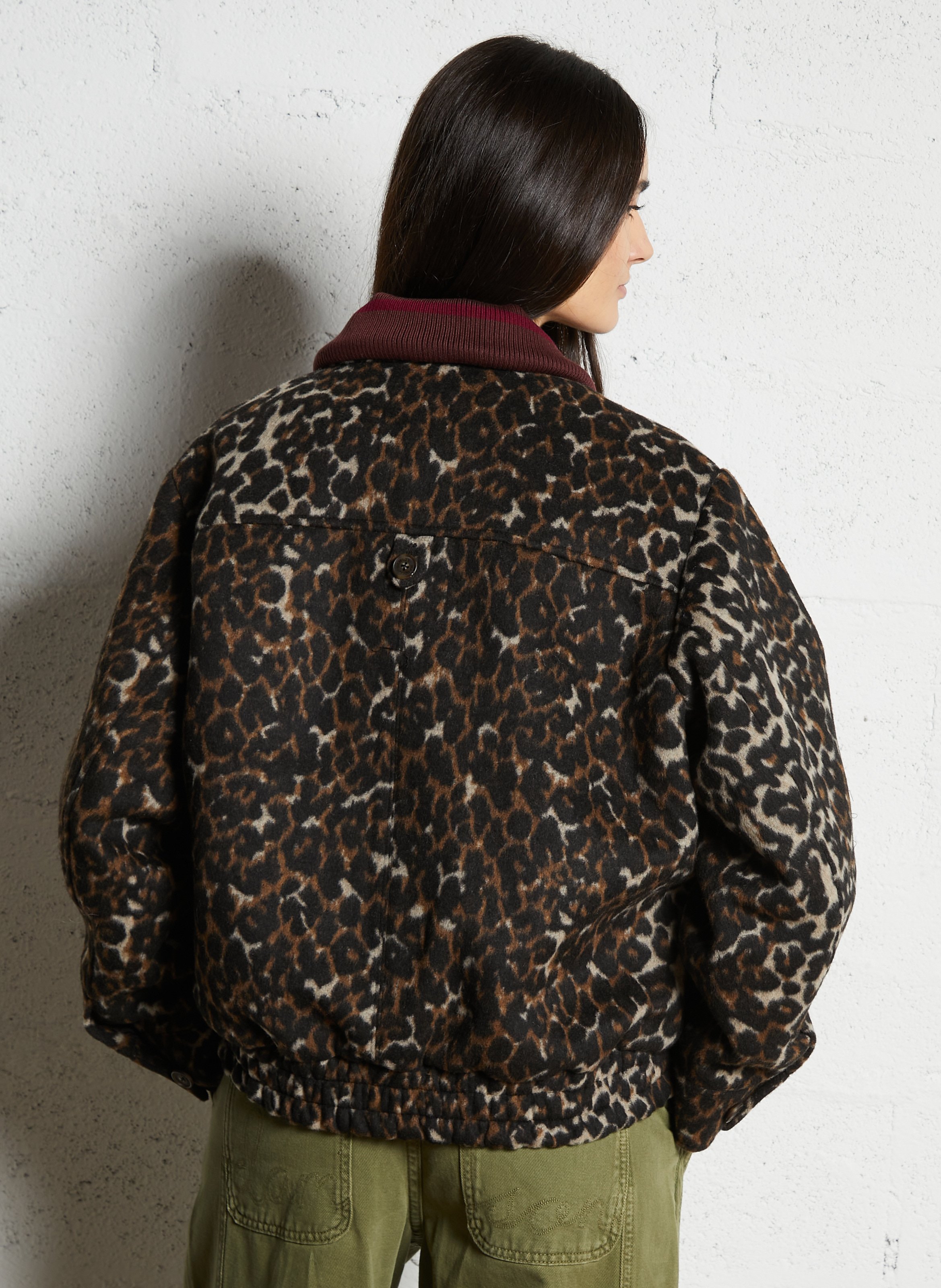 Veste col classique imprimé léopard DAMSON MADDER Multicolore